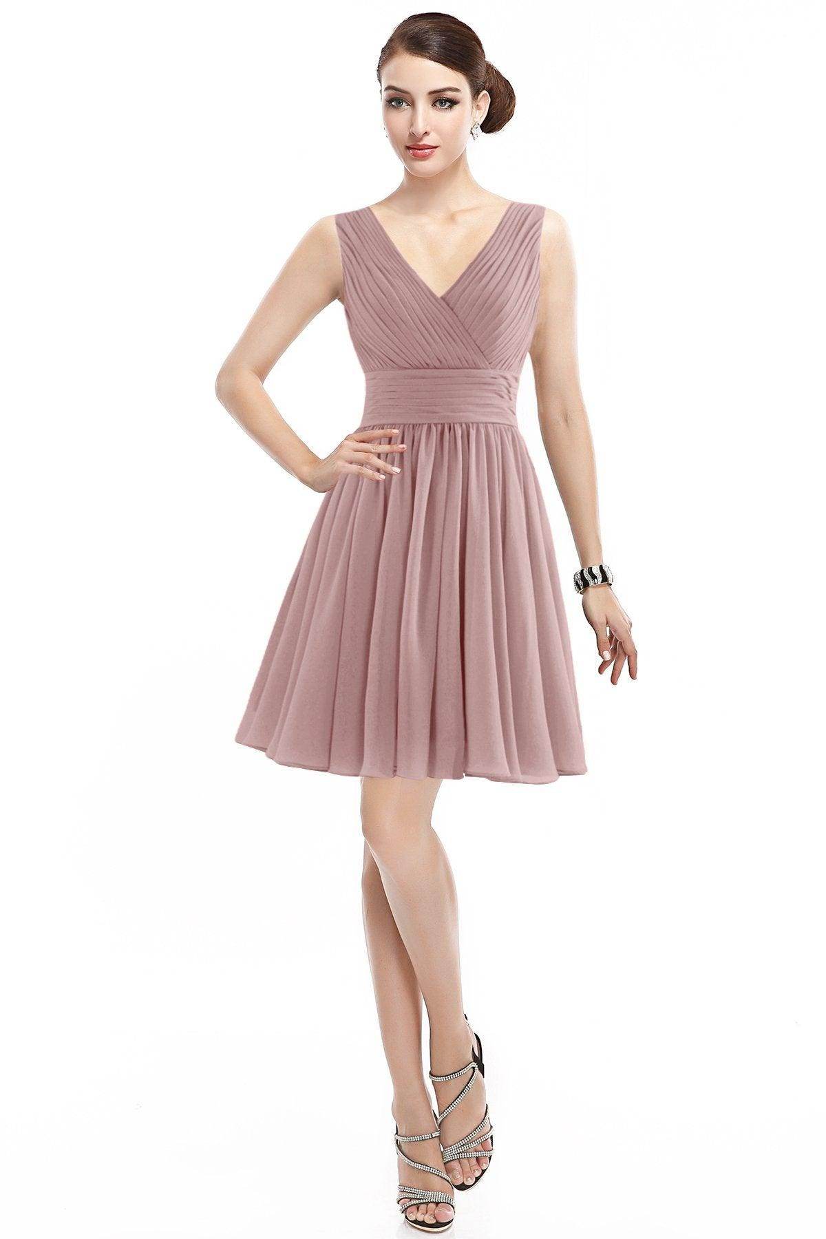 A-Line Short Mini Chiffon Bridesmaid Dress COZK14019