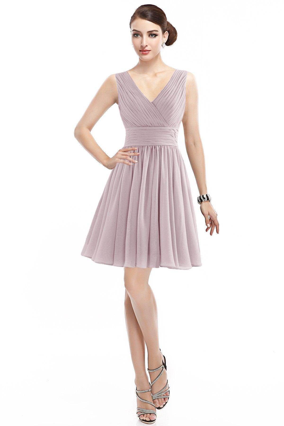 A-Line Short Mini Chiffon Bridesmaid Dress COZK14019