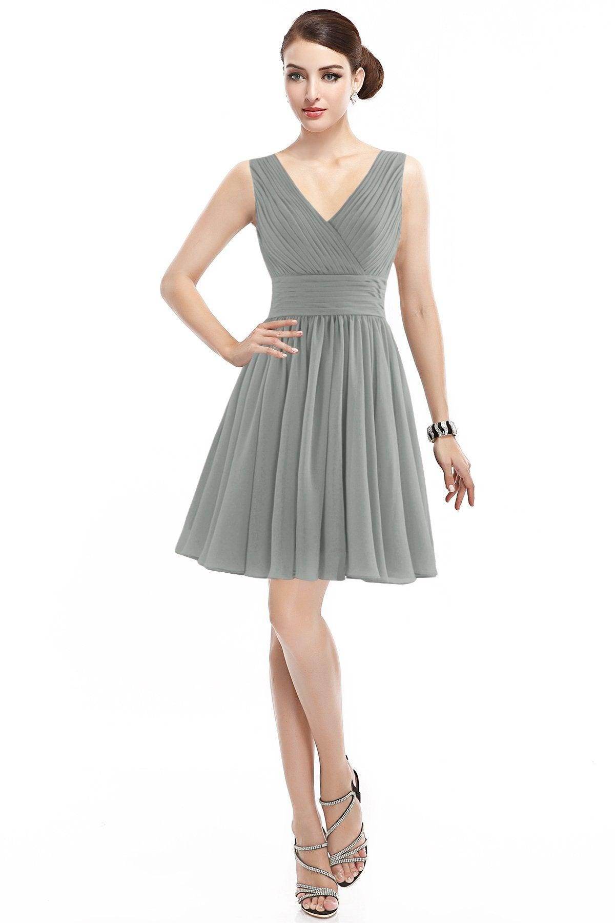 A-Line Short Mini Chiffon Bridesmaid Dress COZK14019