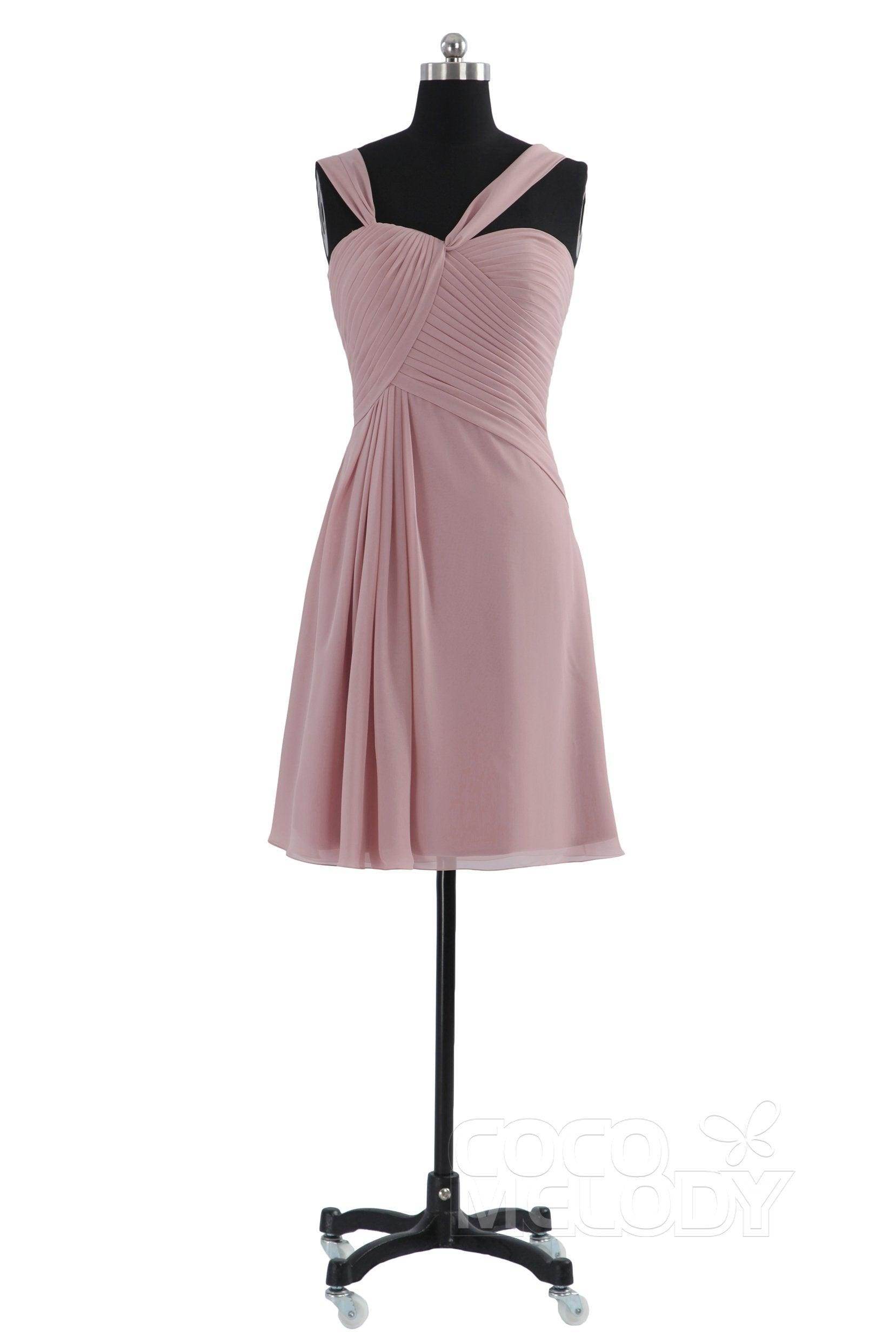 A-Line Knee Length Chiffon Bridesmaid Dress COZK1401A