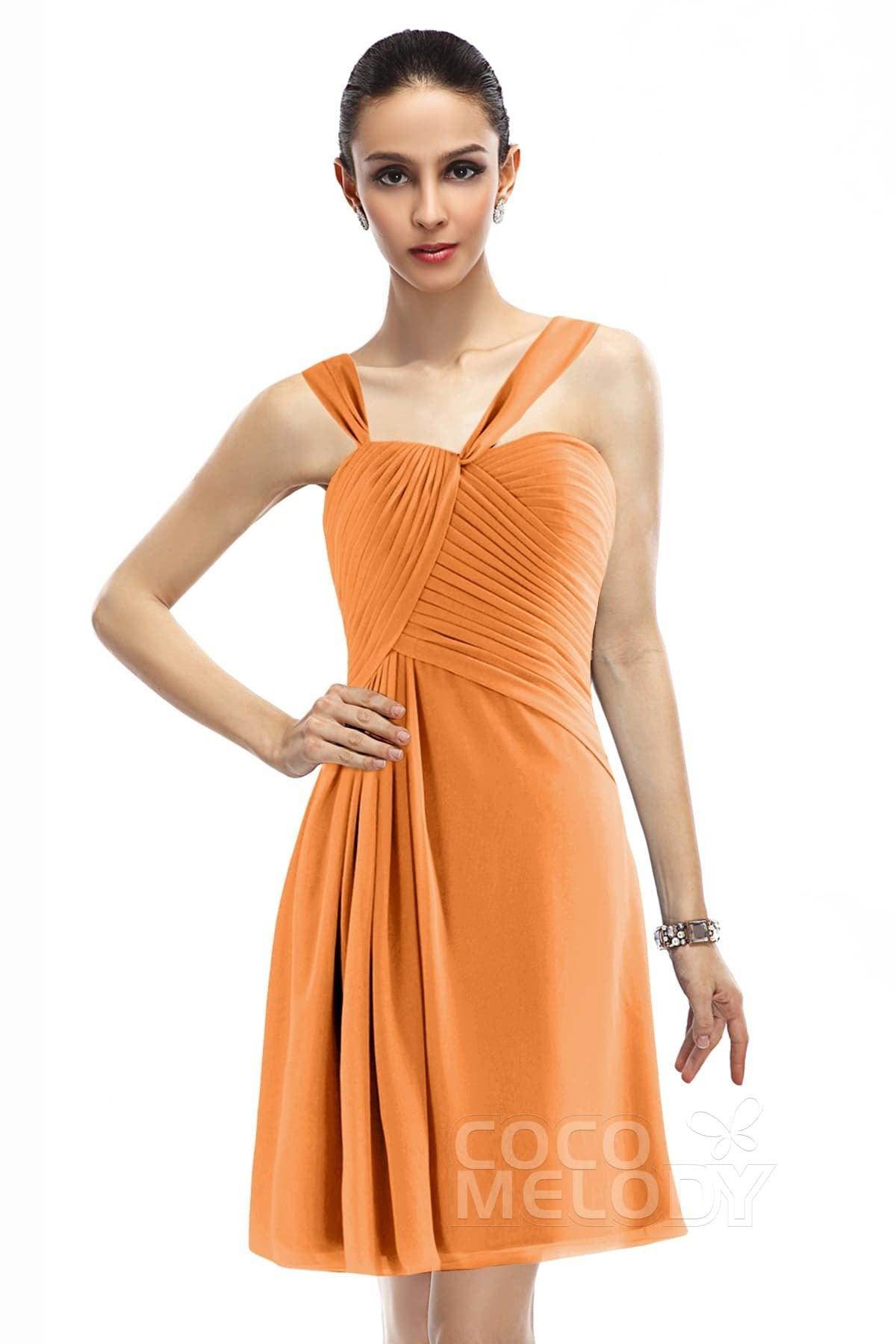 A-Line Knee Length Chiffon Bridesmaid Dress COZK1401A