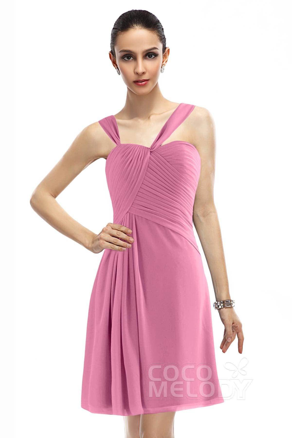 A-Line Knee Length Chiffon Bridesmaid Dress COZK1401A