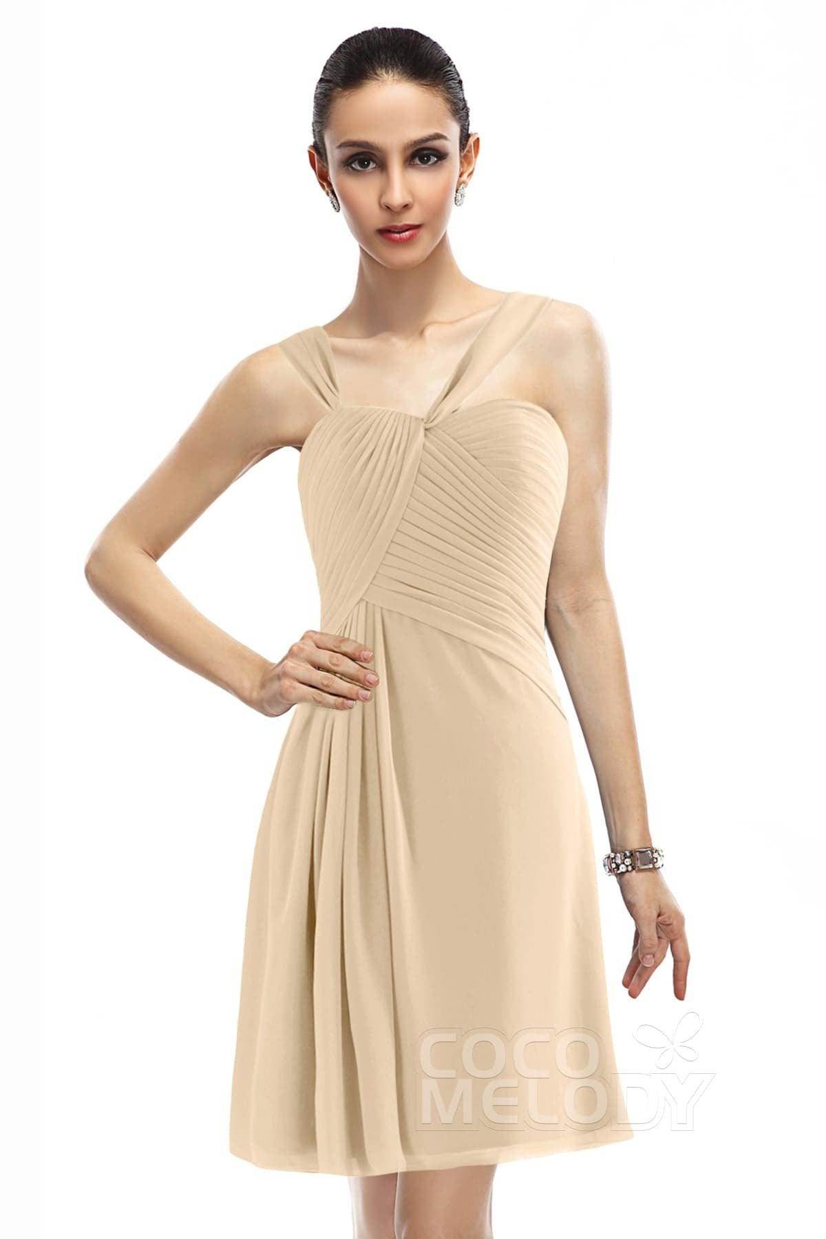 A-Line Knee Length Chiffon Bridesmaid Dress COZK1401A