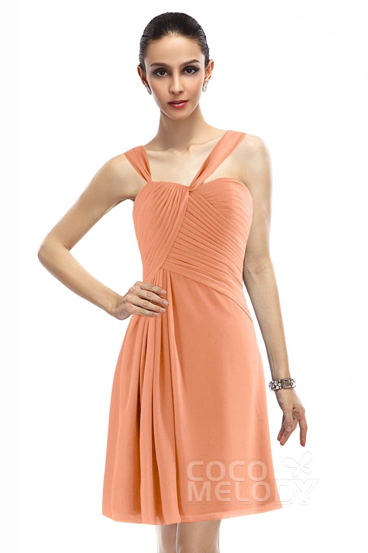 A-Line Knee Length Chiffon Bridesmaid Dress COZK1401A