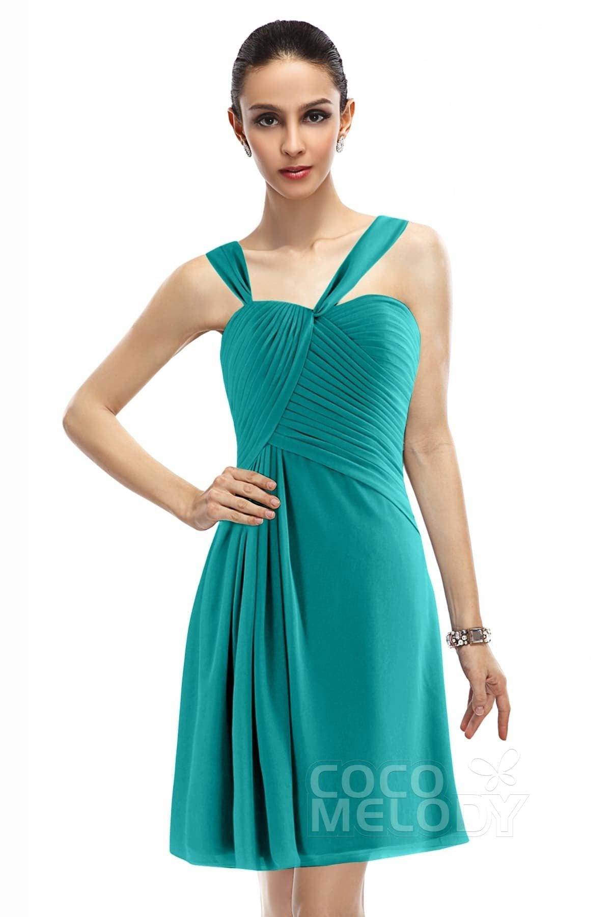 A-Line Knee Length Chiffon Bridesmaid Dress COZK1401A