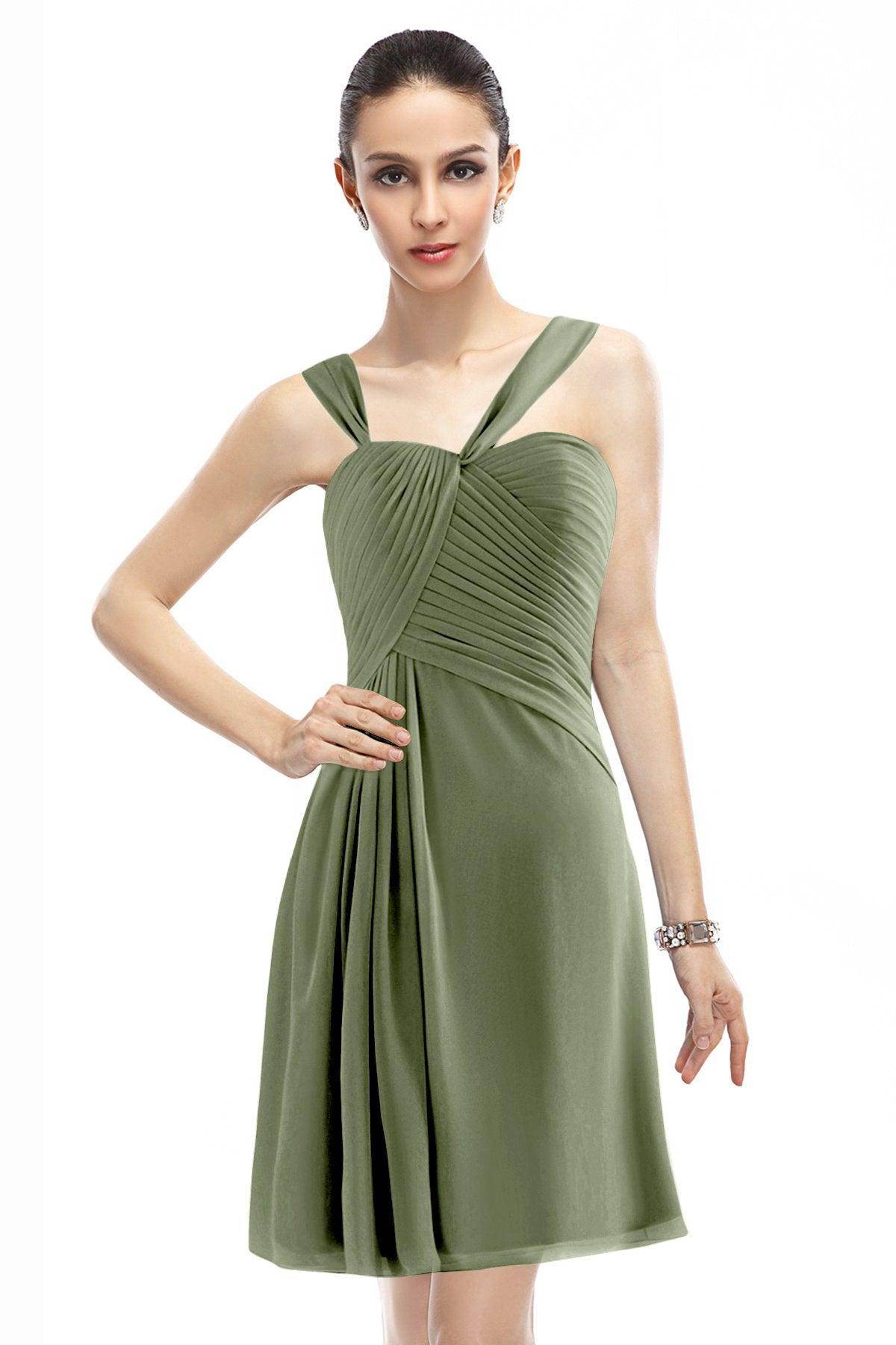 A-Line Knee Length Chiffon Bridesmaid Dress COZK1401A