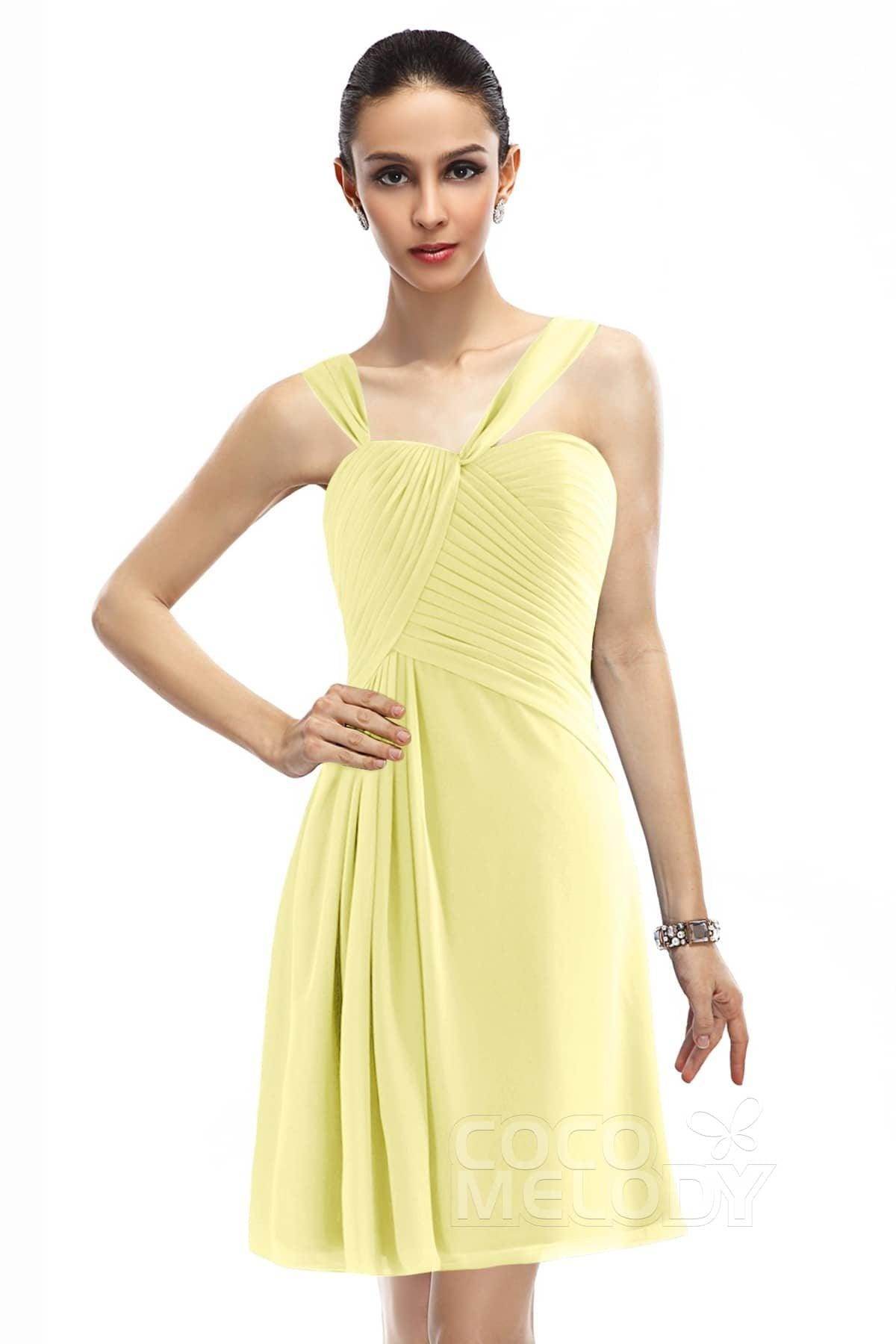 A-Line Knee Length Chiffon Bridesmaid Dress COZK1401A