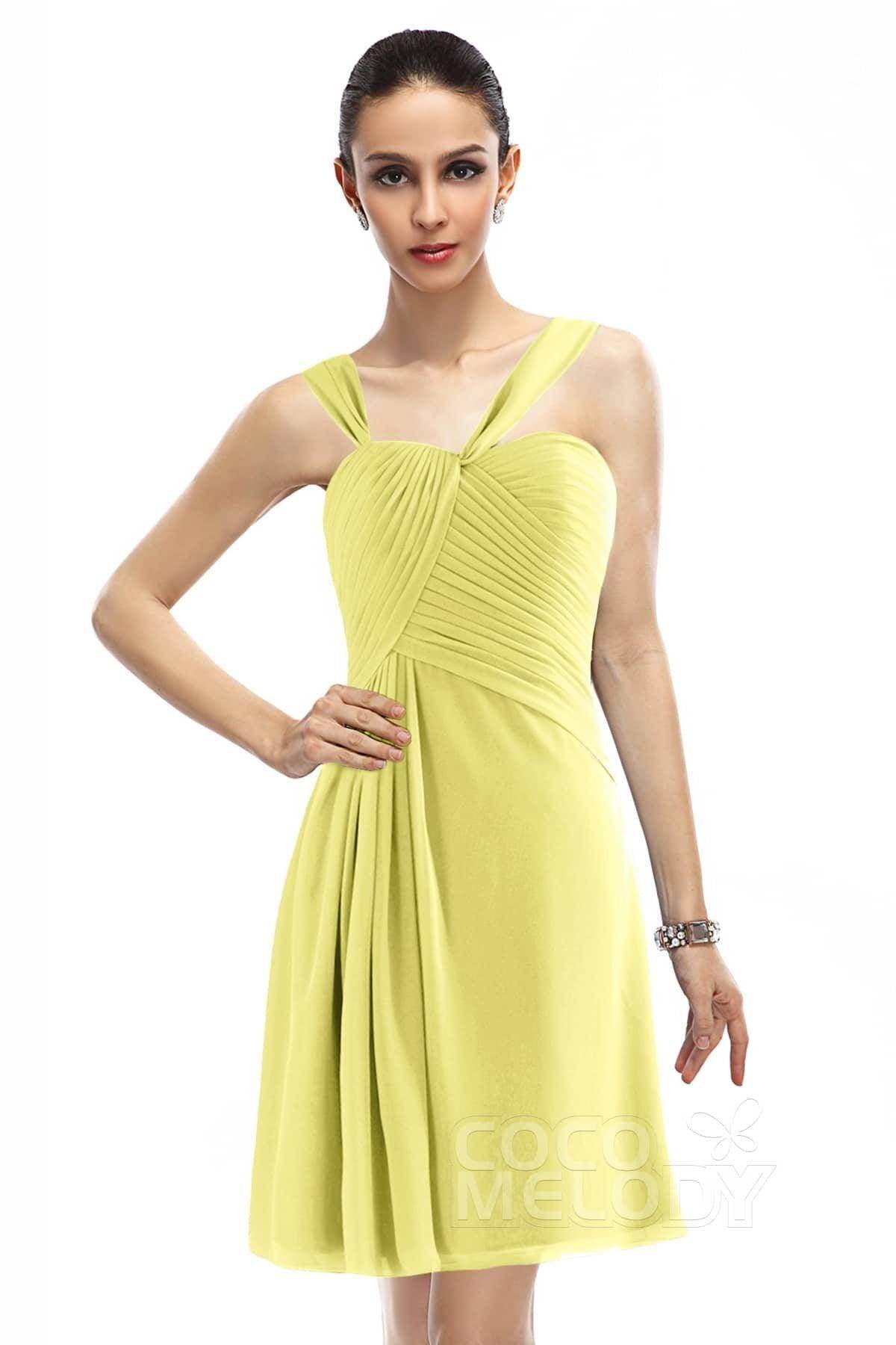 A-Line Knee Length Chiffon Bridesmaid Dress COZK1401A
