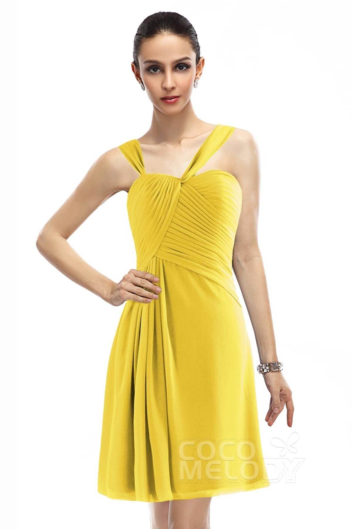 A-Line Knee Length Chiffon Bridesmaid Dress COZK1401A