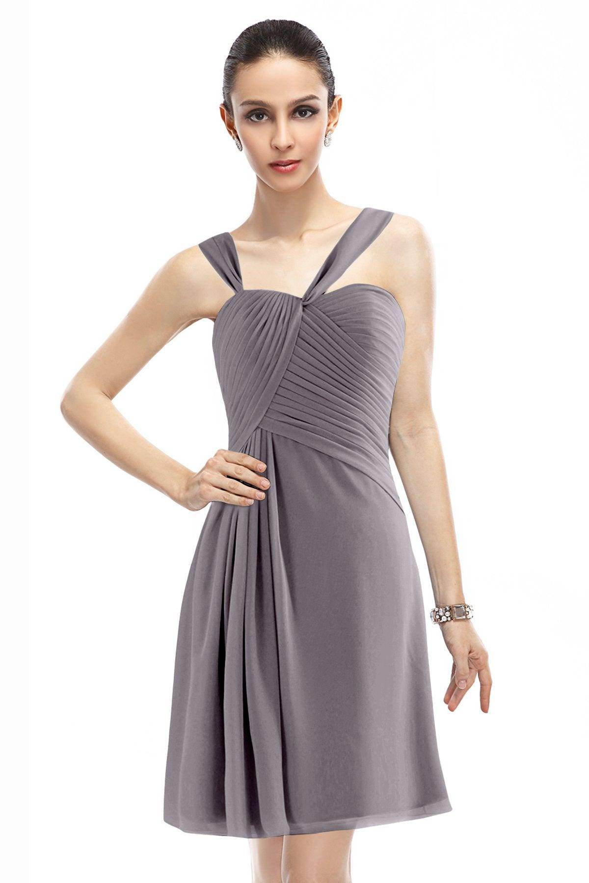A-Line Knee Length Chiffon Bridesmaid Dress COZK1401A