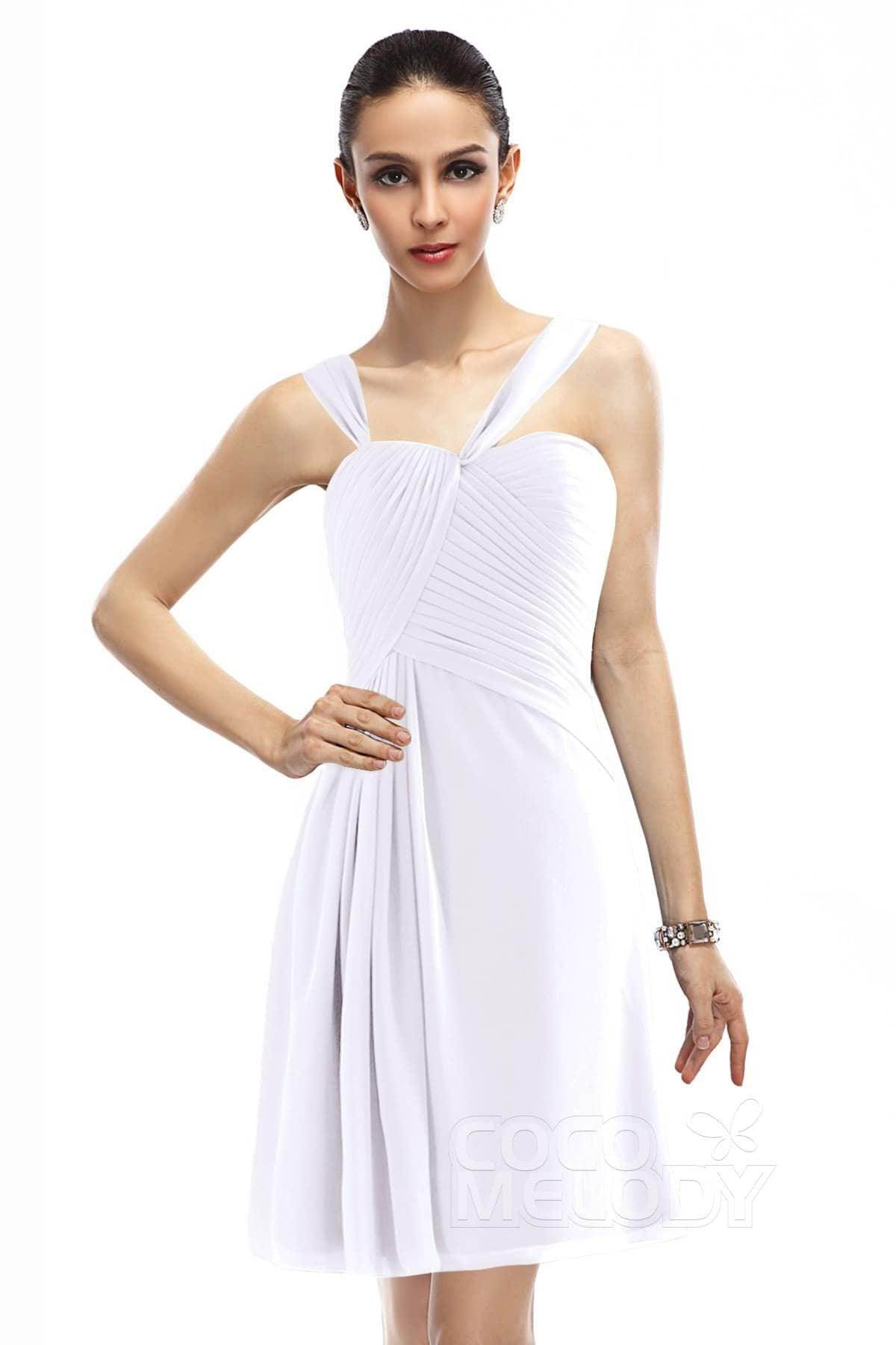 A-Line Knee Length Chiffon Bridesmaid Dress COZK1401A