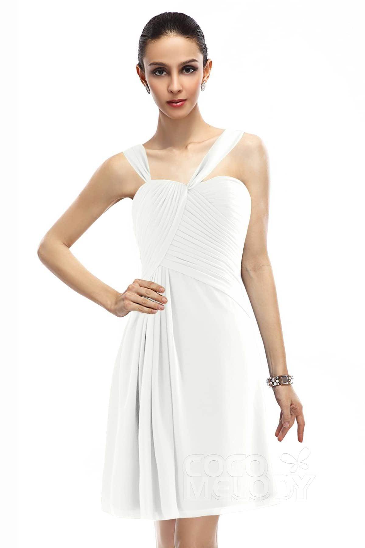 A-Line Knee Length Chiffon Bridesmaid Dress COZK1401A