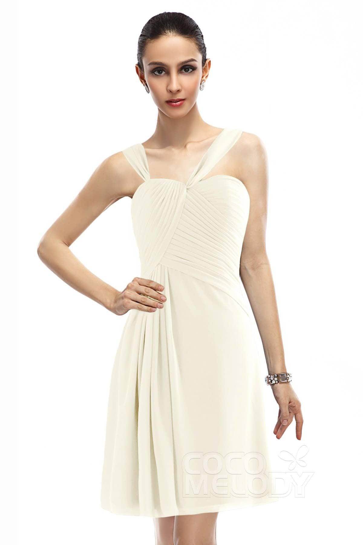 A-Line Knee Length Chiffon Bridesmaid Dress COZK1401A