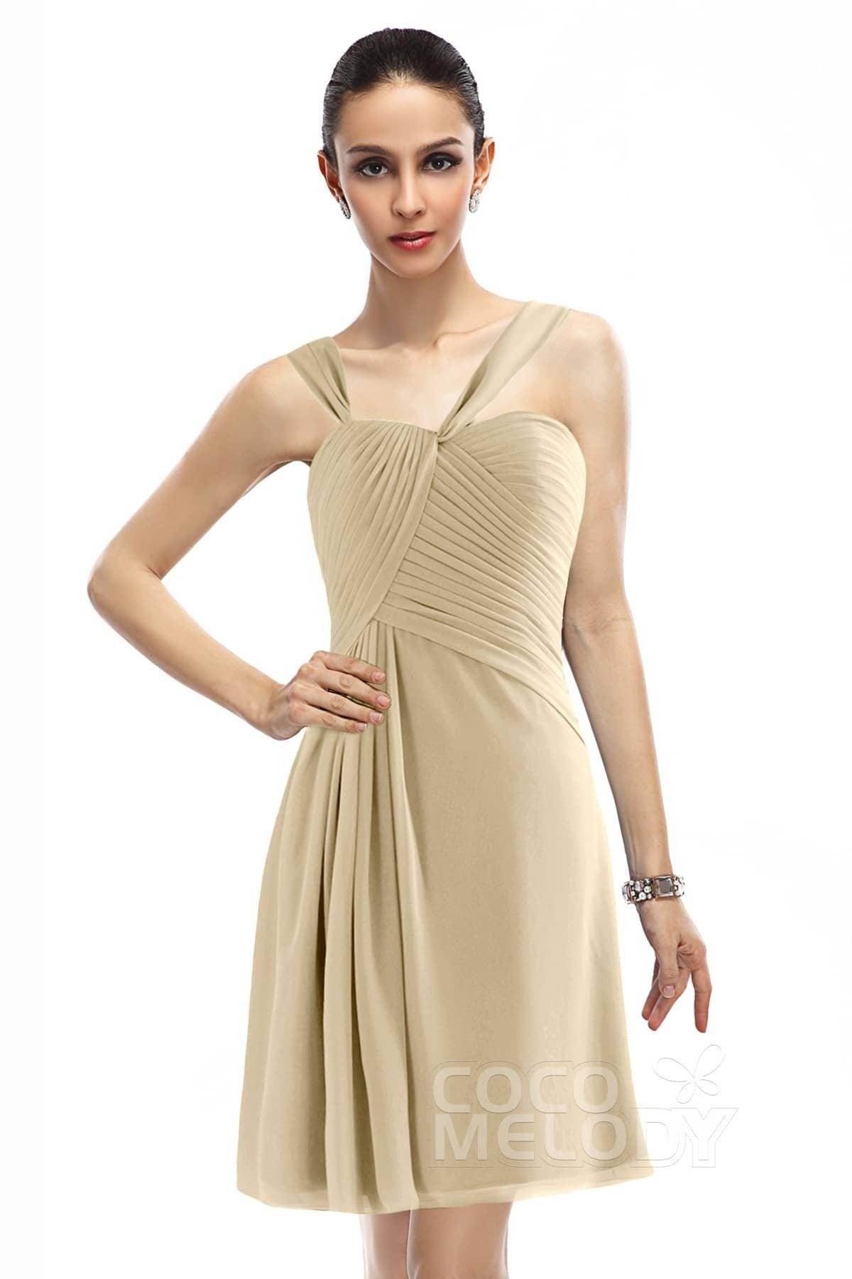A-Line Knee Length Chiffon Bridesmaid Dress COZK1401A