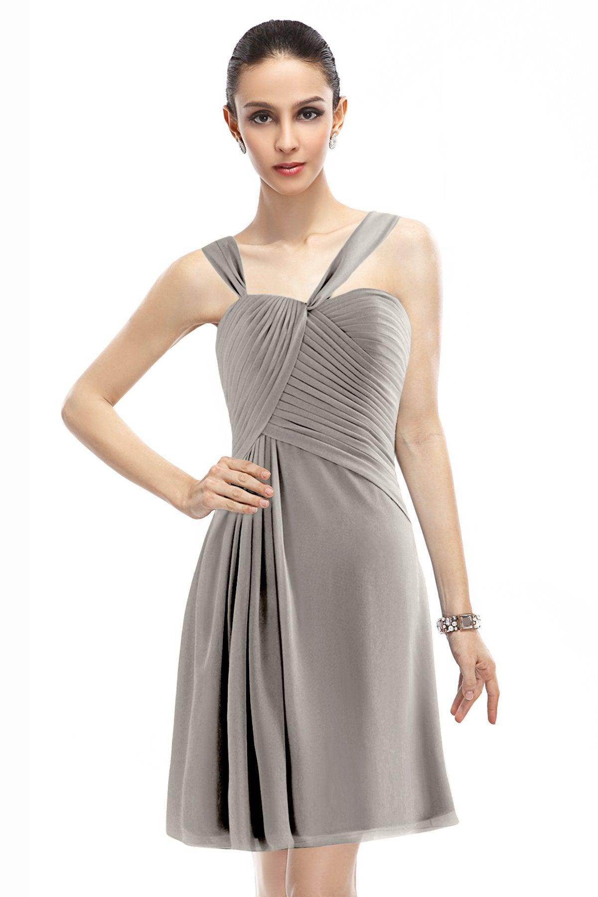 A-Line Knee Length Chiffon Bridesmaid Dress COZK1401A