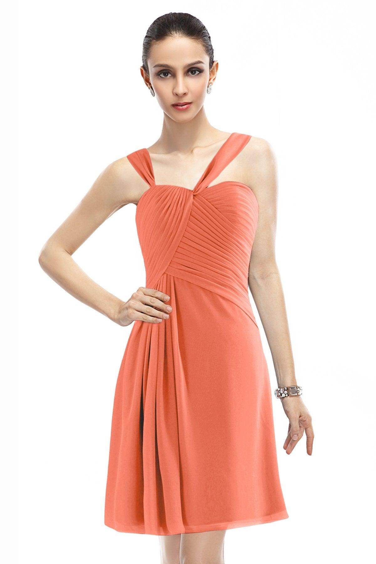 A-Line Knee Length Chiffon Bridesmaid Dress COZK1401A