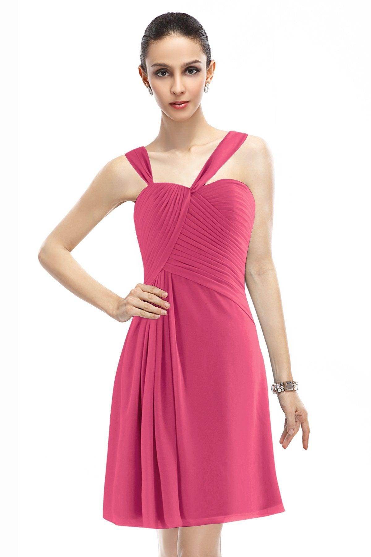 A-Line Knee Length Chiffon Bridesmaid Dress COZK1401A