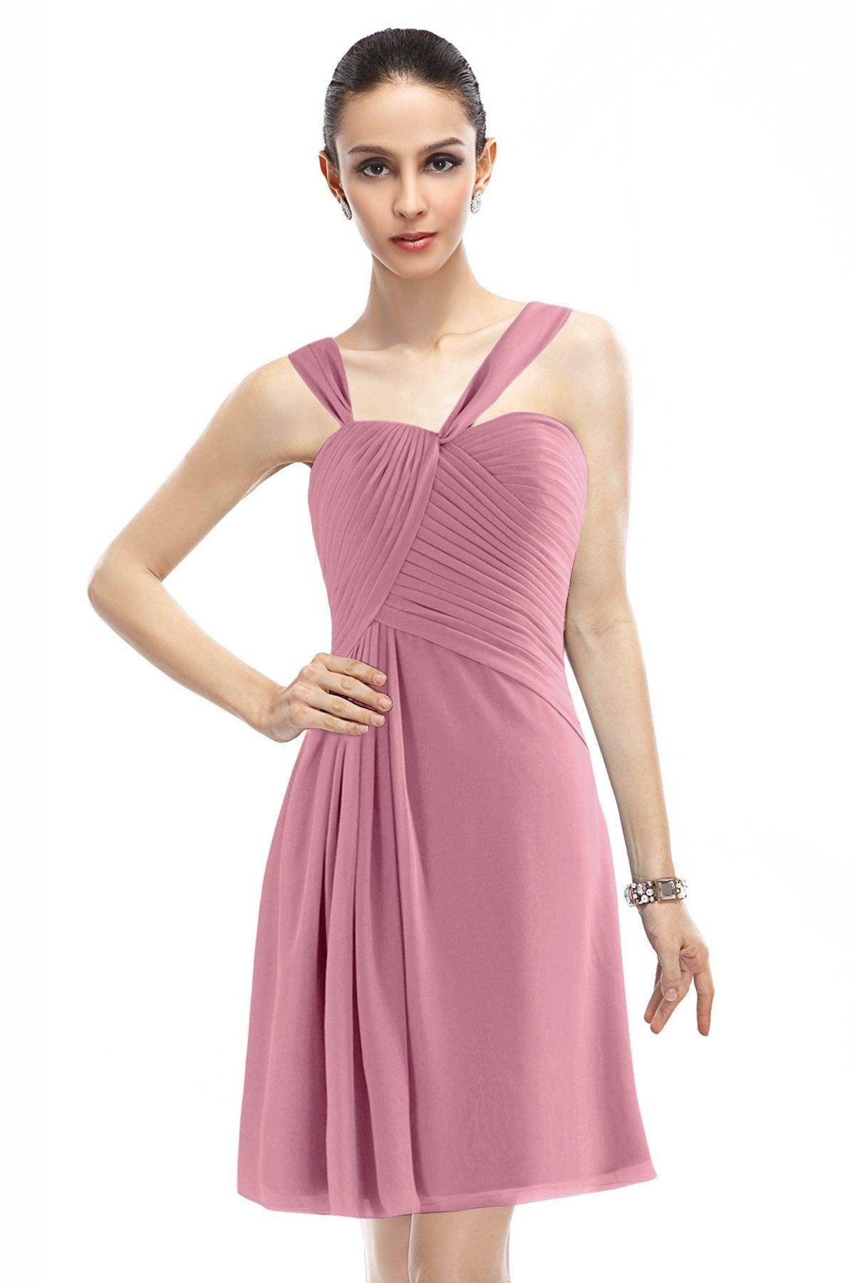A-Line Knee Length Chiffon Bridesmaid Dress COZK1401A