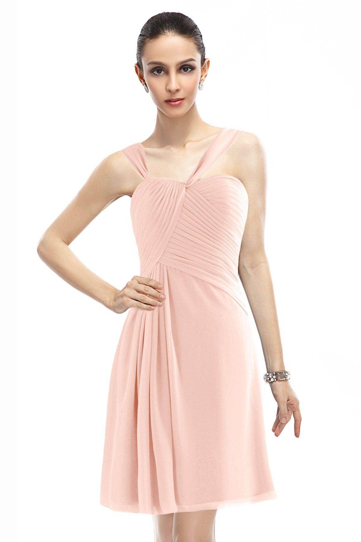A-Line Knee Length Chiffon Bridesmaid Dress COZK1401A