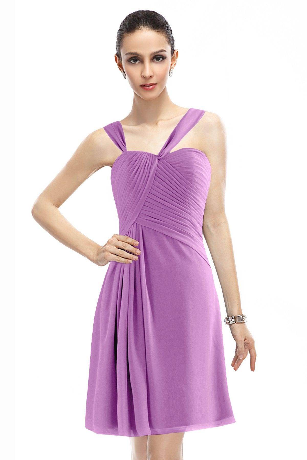 A-Line Knee Length Chiffon Bridesmaid Dress COZK1401A