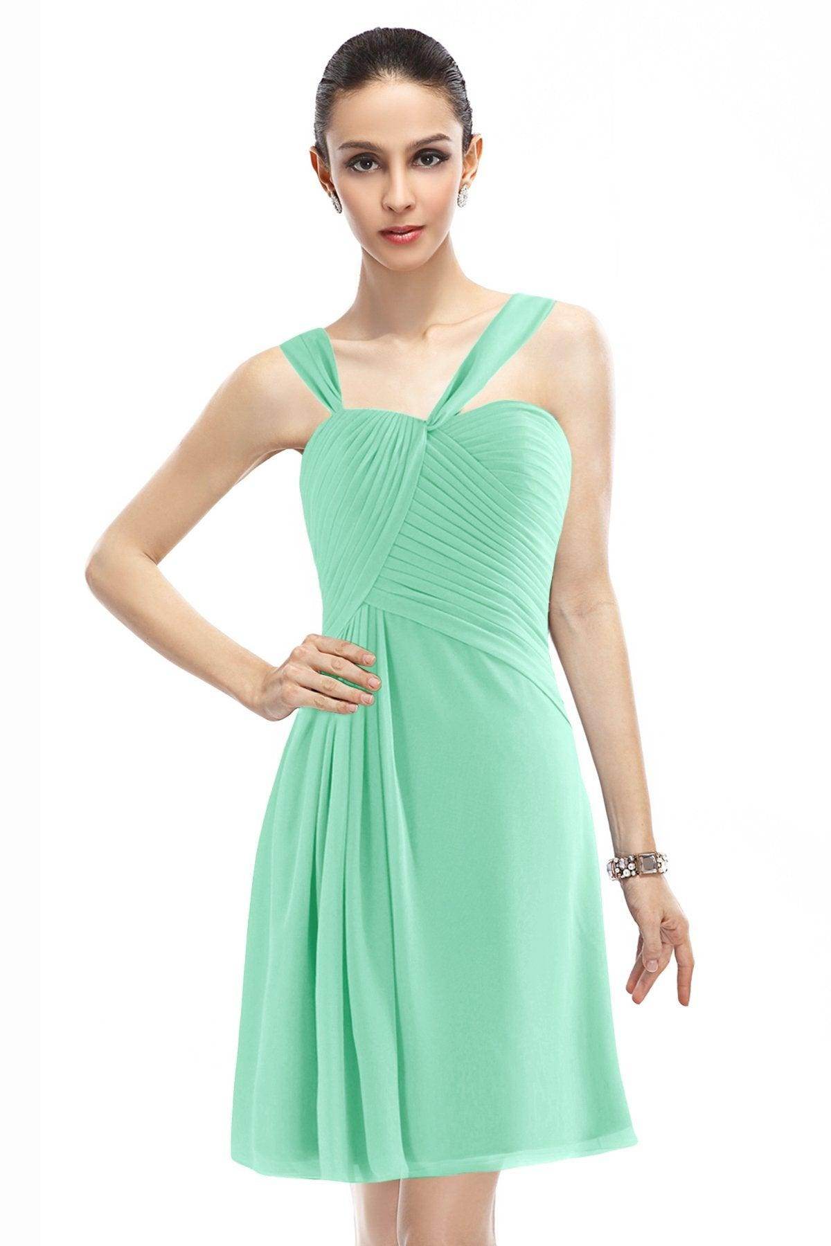 A-Line Knee Length Chiffon Bridesmaid Dress COZK1401A