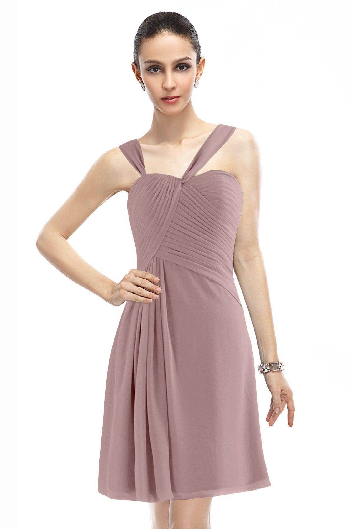 A-Line Knee Length Chiffon Bridesmaid Dress COZK1401A