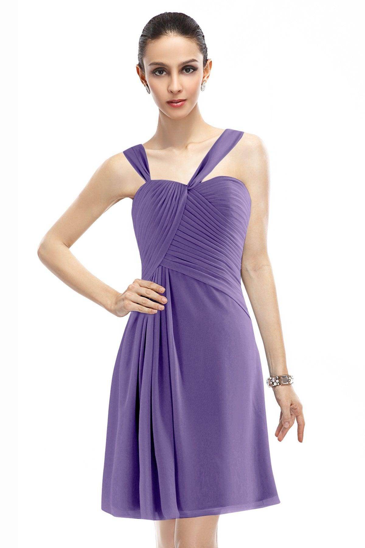 A-Line Knee Length Chiffon Bridesmaid Dress COZK1401A