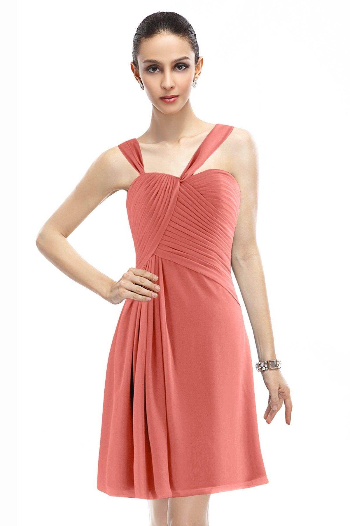 A-Line Knee Length Chiffon Bridesmaid Dress COZK1401A