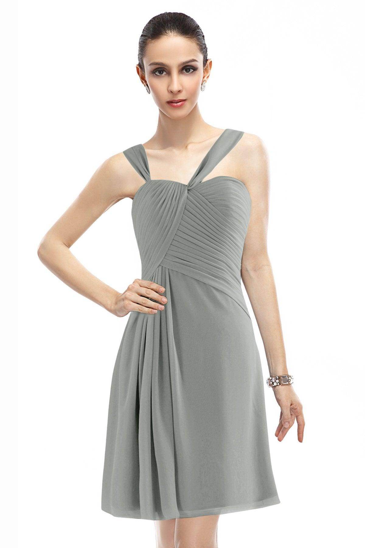 A-Line Knee Length Chiffon Bridesmaid Dress COZK1401A