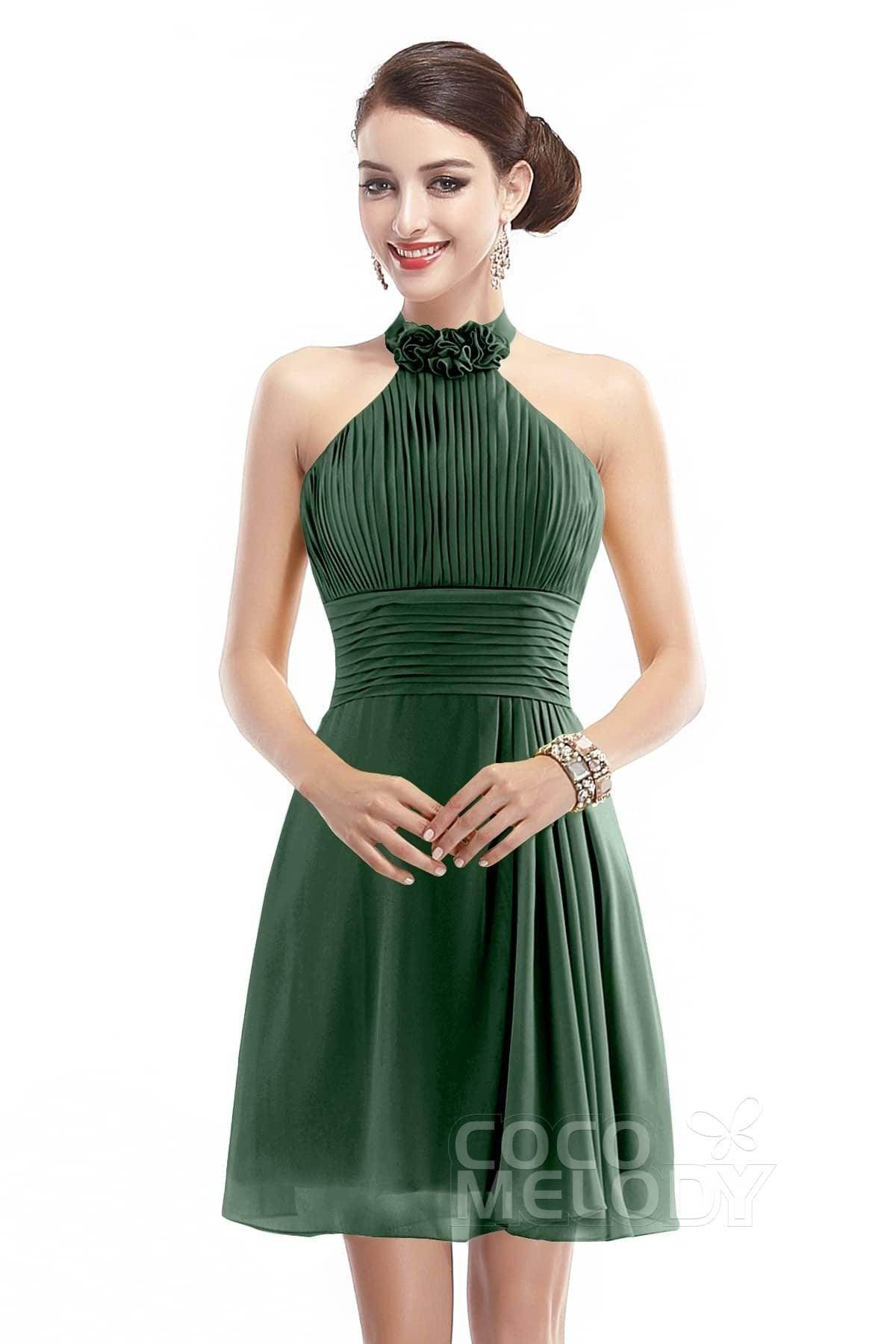A-Line Short-Mini Chiffon Bridesmaid Dress COZK1401B
