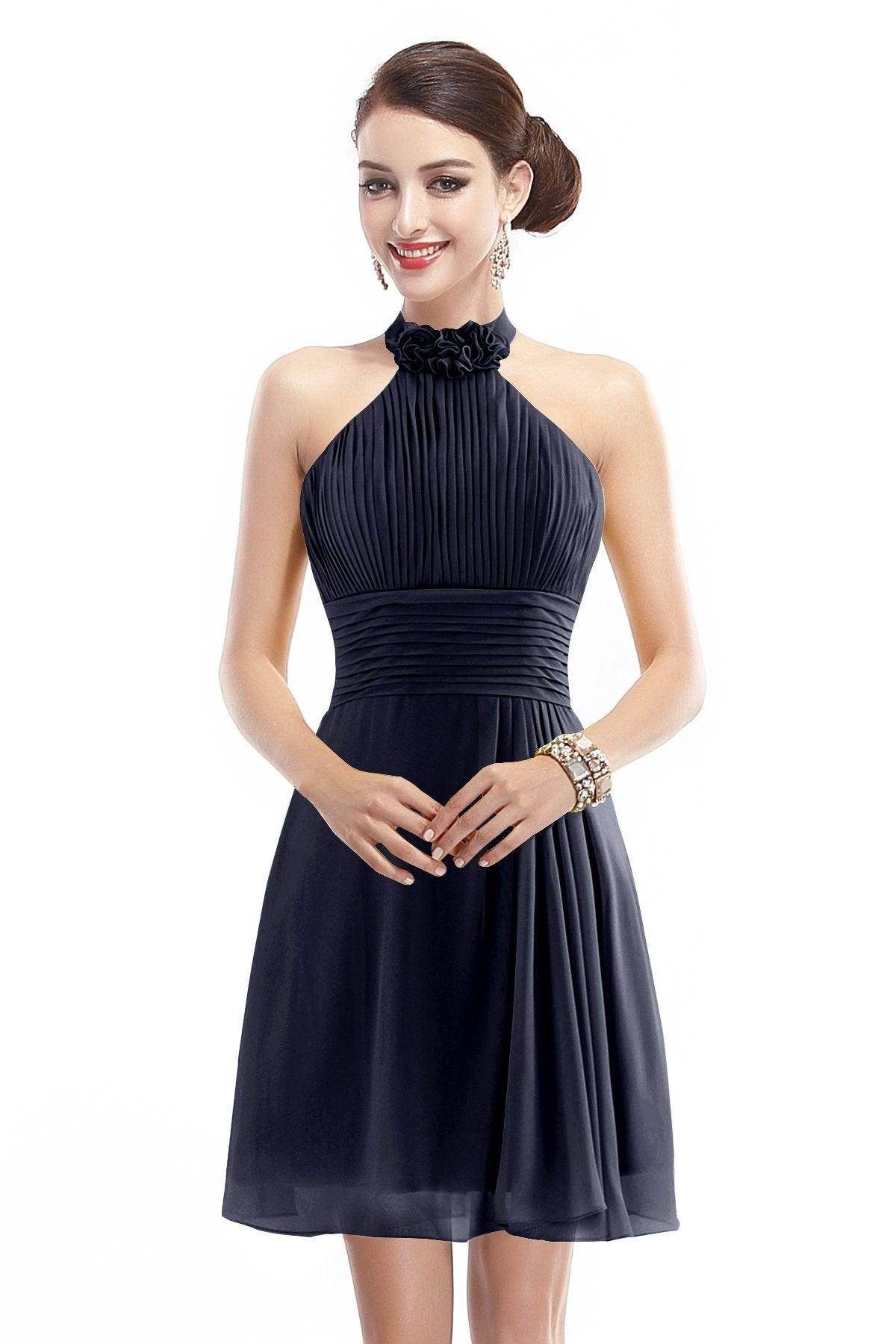 A-Line Short-Mini Chiffon Bridesmaid Dress COZK1401B