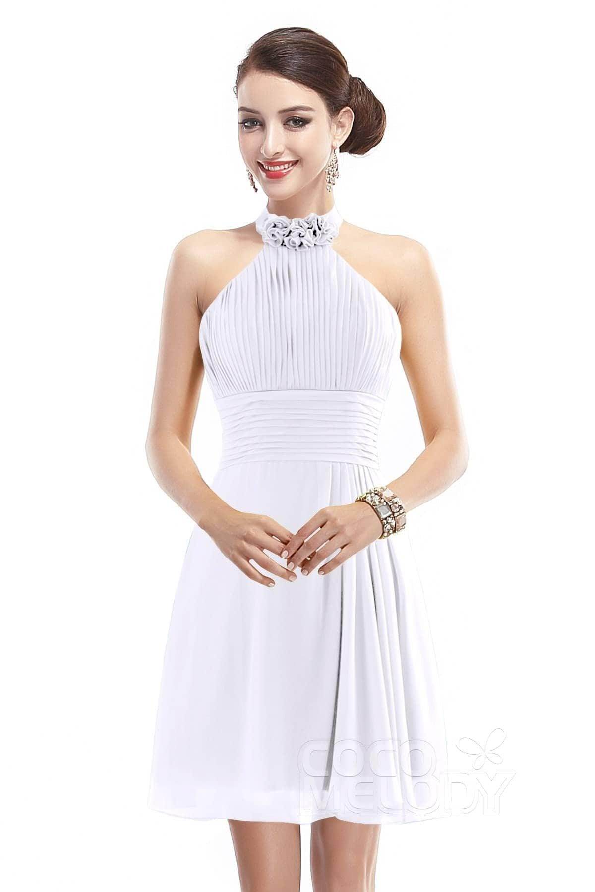 A-Line Short-Mini Chiffon Bridesmaid Dress COZK1401B