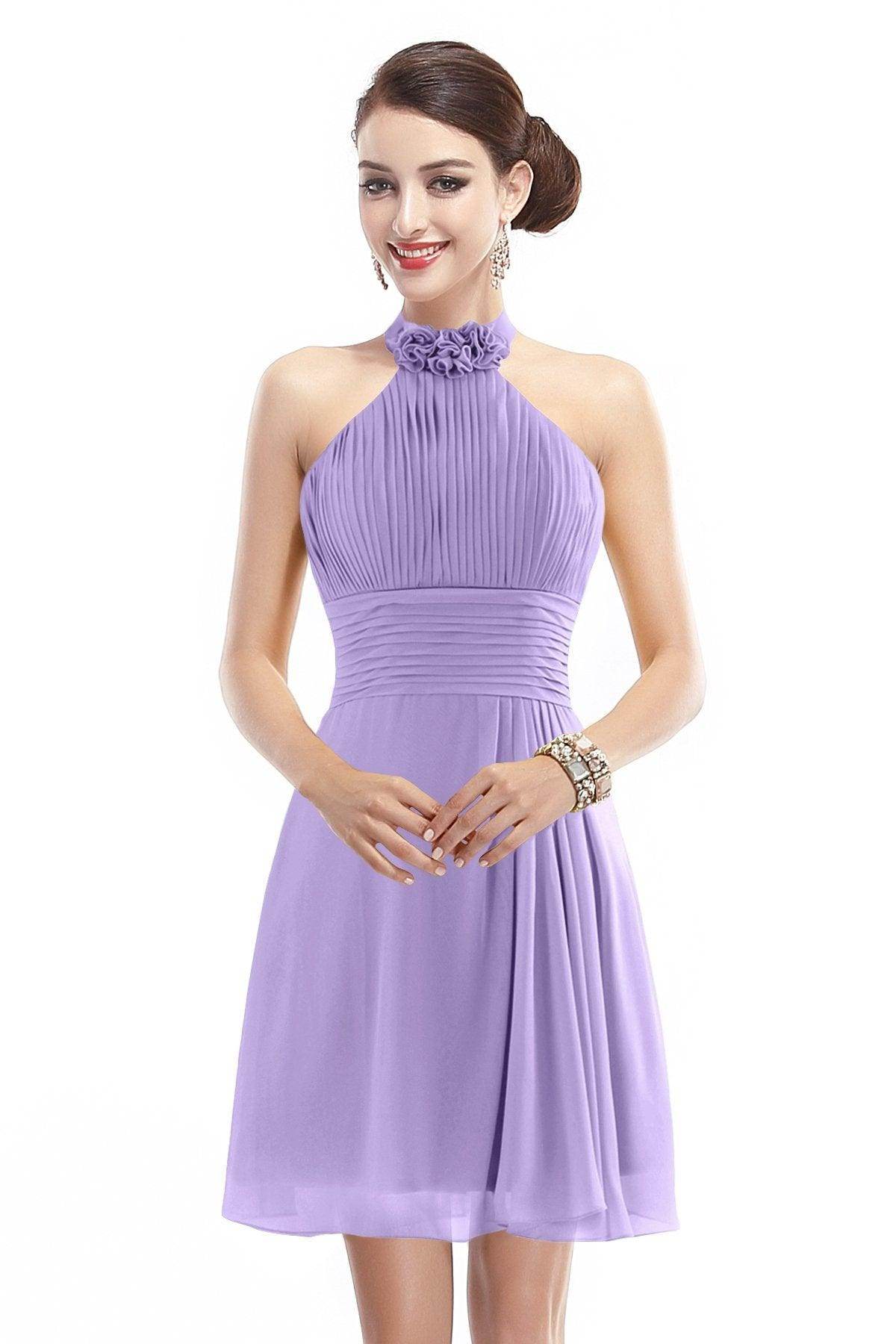 A-Line Short-Mini Chiffon Bridesmaid Dress COZK1401B
