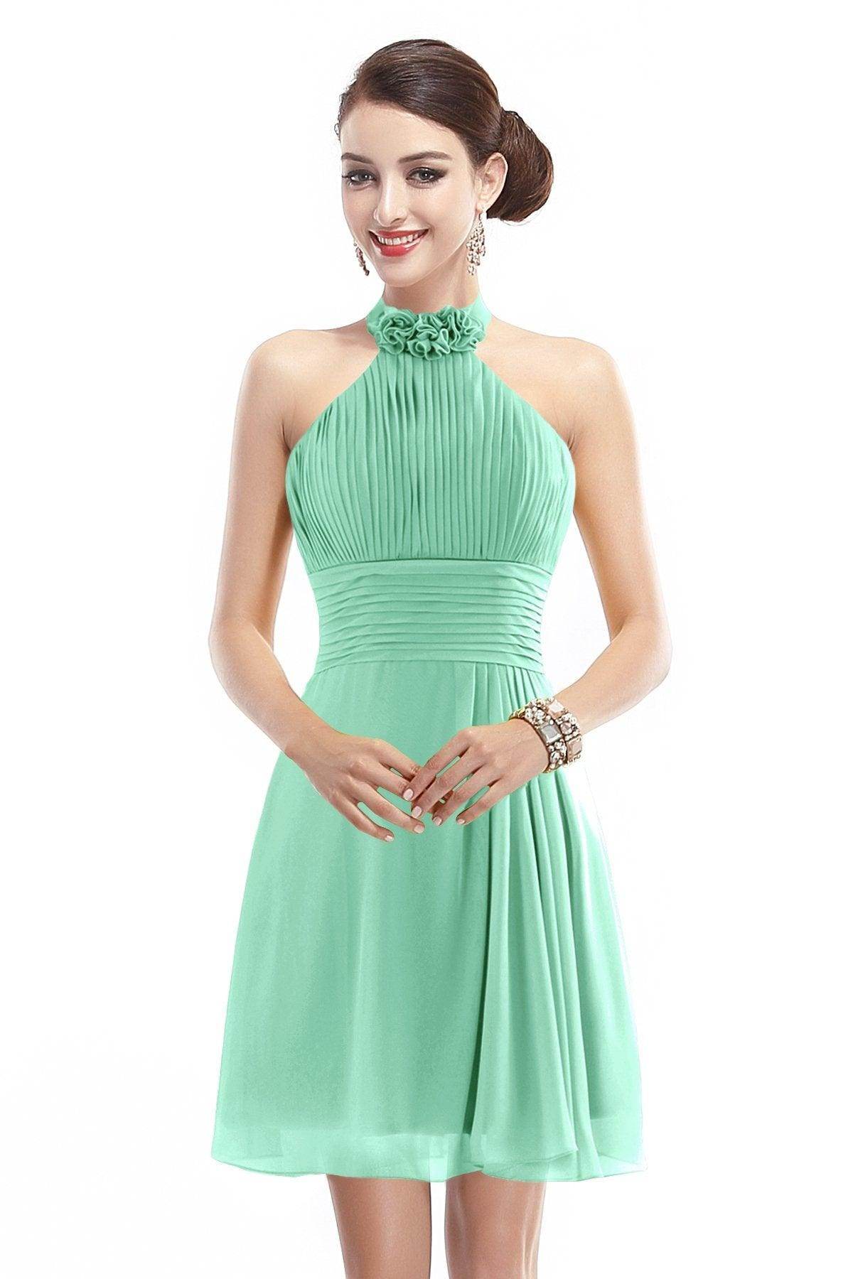 A-Line Short-Mini Chiffon Bridesmaid Dress COZK1401B