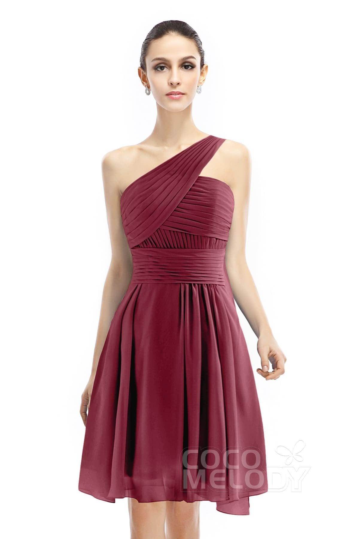 A-Line Knee Length Chiffon Bridesmaid Dress COZK1401C