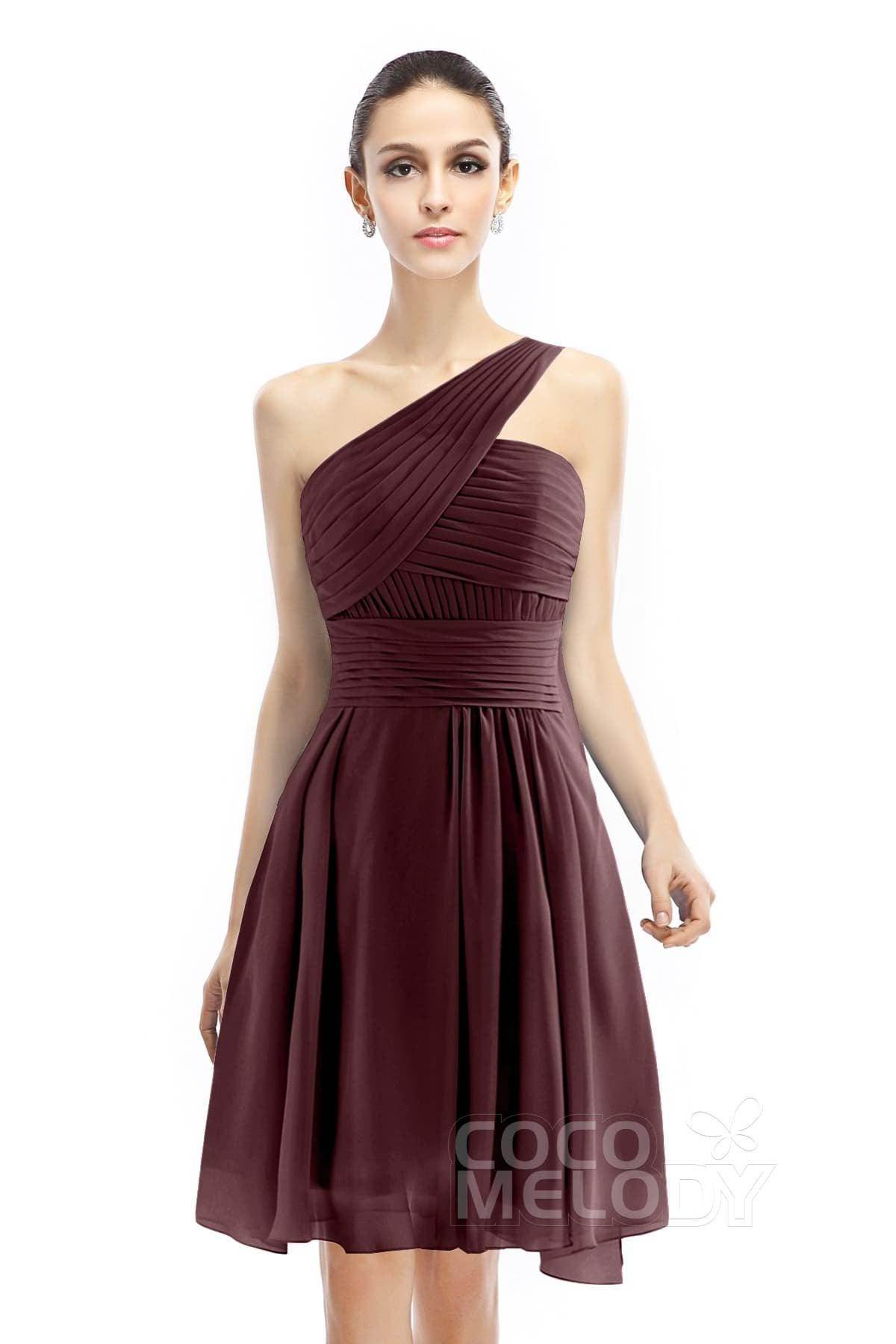 A-Line Knee Length Chiffon Bridesmaid Dress COZK1401C