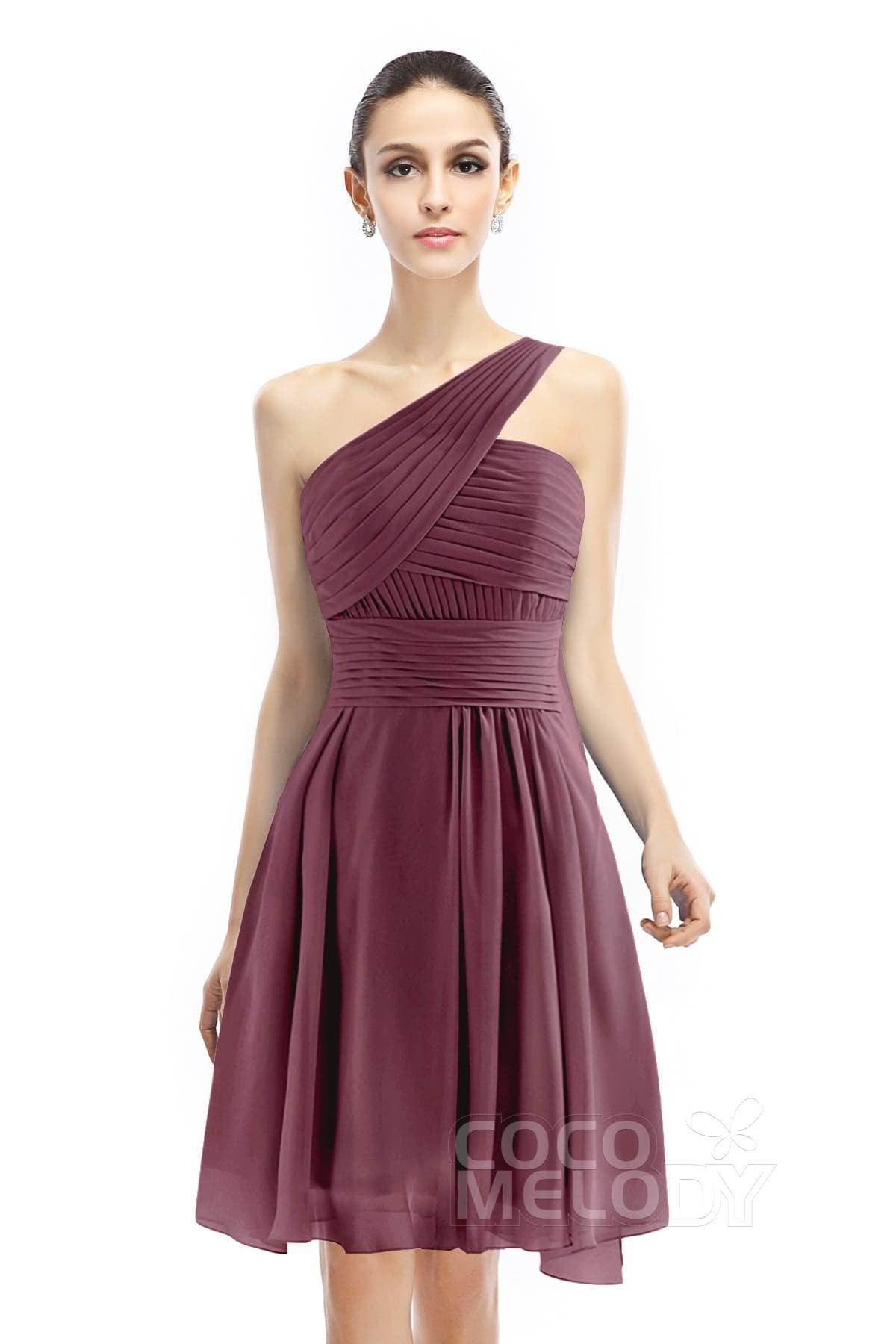 A-Line Knee Length Chiffon Bridesmaid Dress COZK1401C