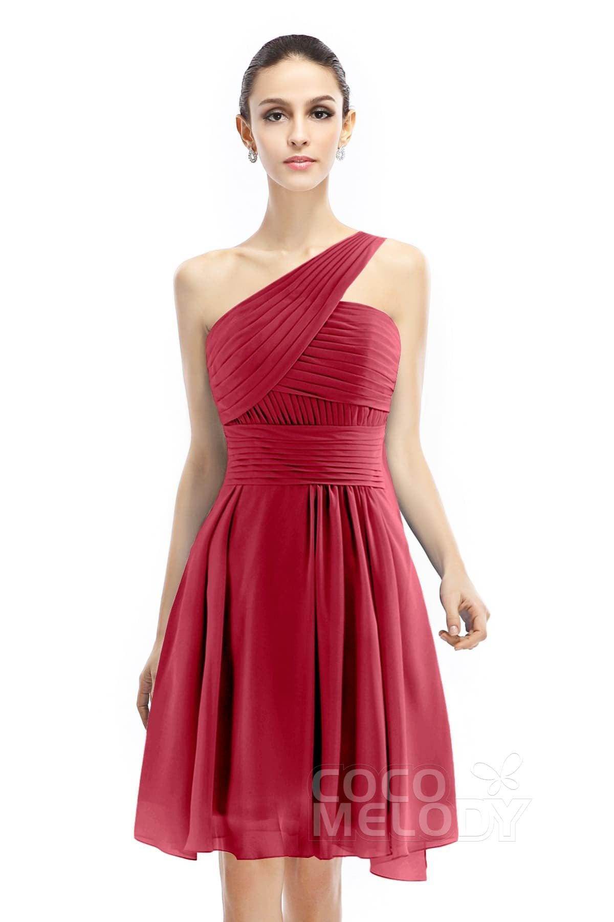 A-Line Knee Length Chiffon Bridesmaid Dress COZK1401C
