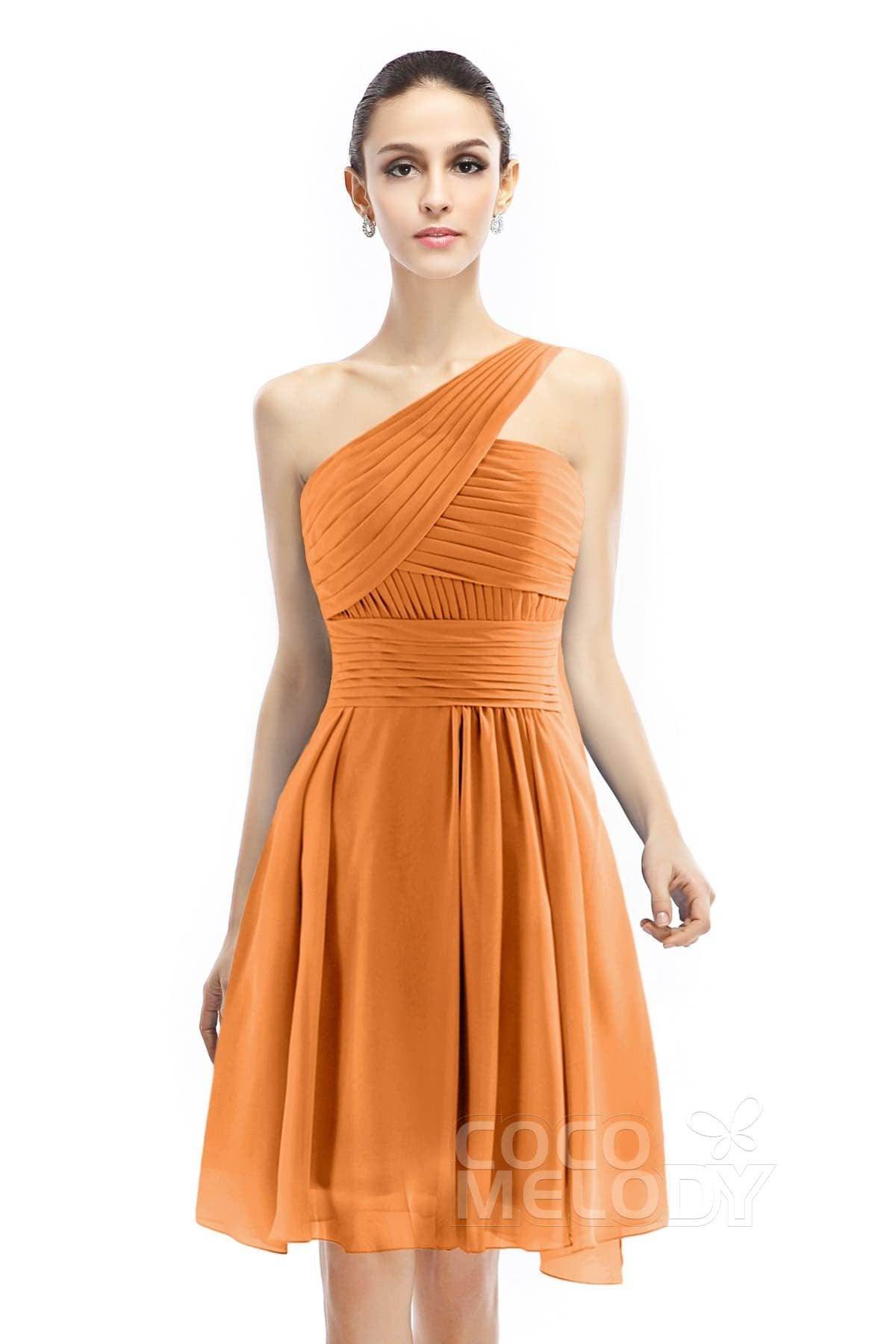A-Line Knee Length Chiffon Bridesmaid Dress COZK1401C