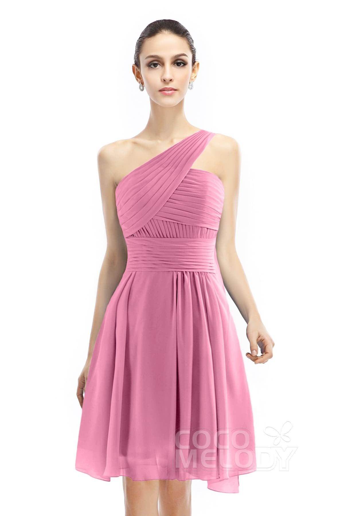 A-Line Knee Length Chiffon Bridesmaid Dress COZK1401C