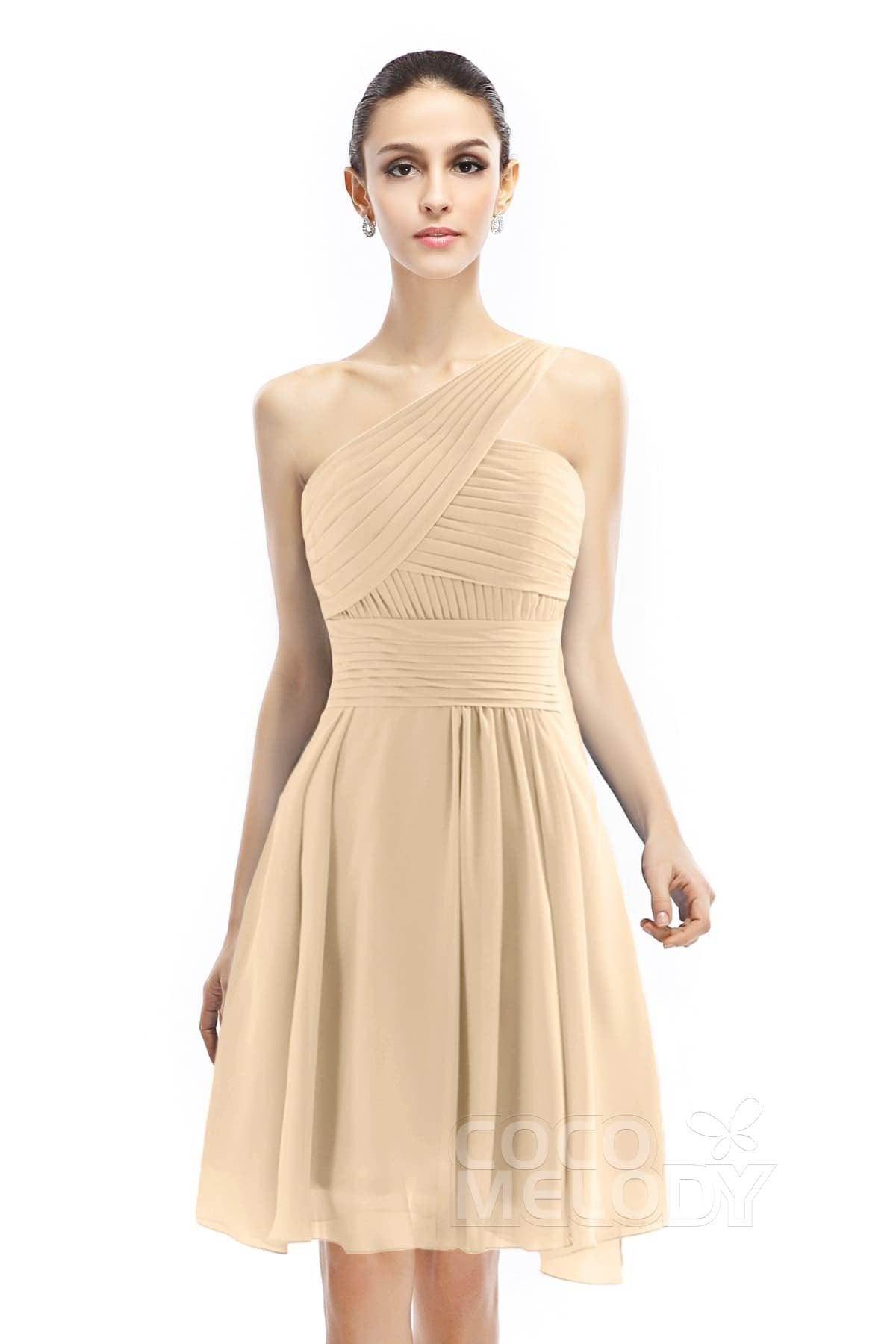 A-Line Knee Length Chiffon Bridesmaid Dress COZK1401C