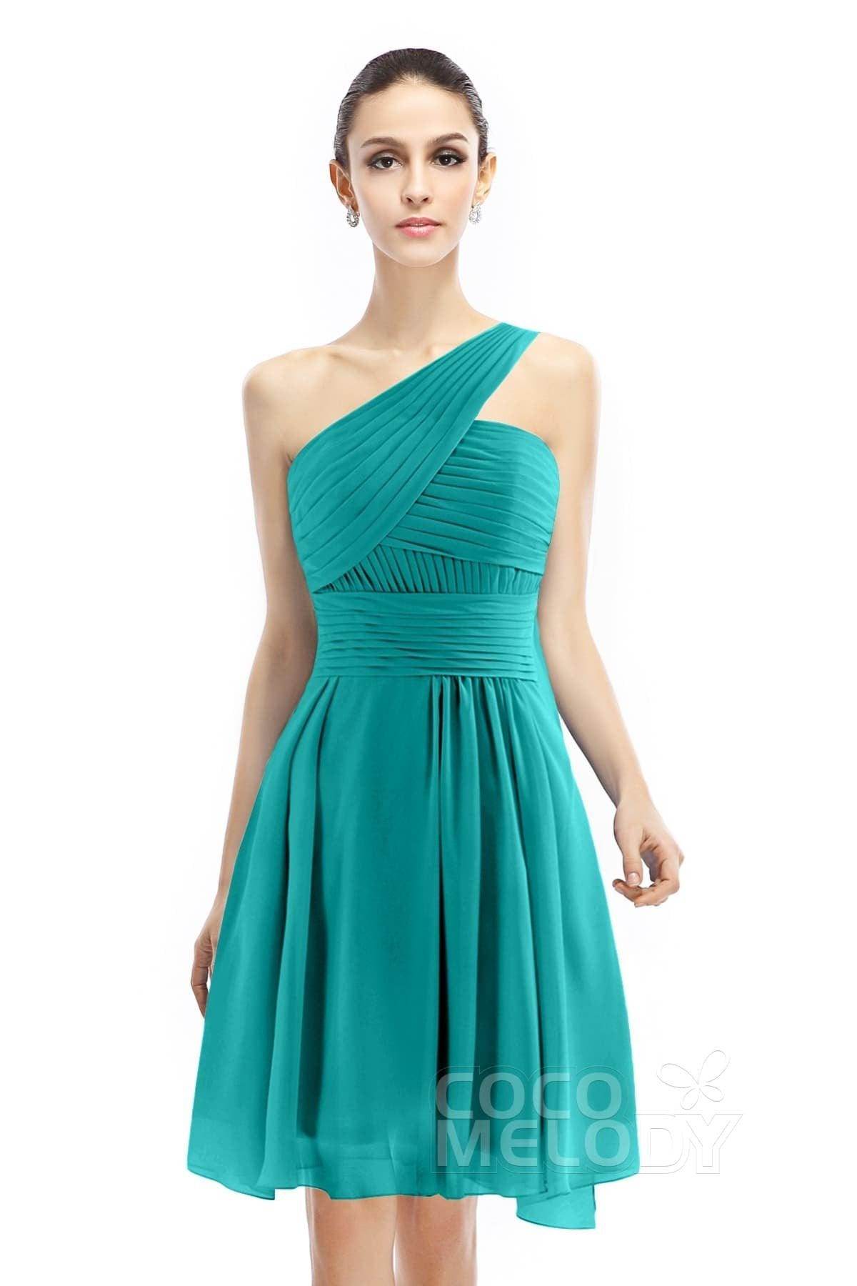 A-Line Knee Length Chiffon Bridesmaid Dress COZK1401C