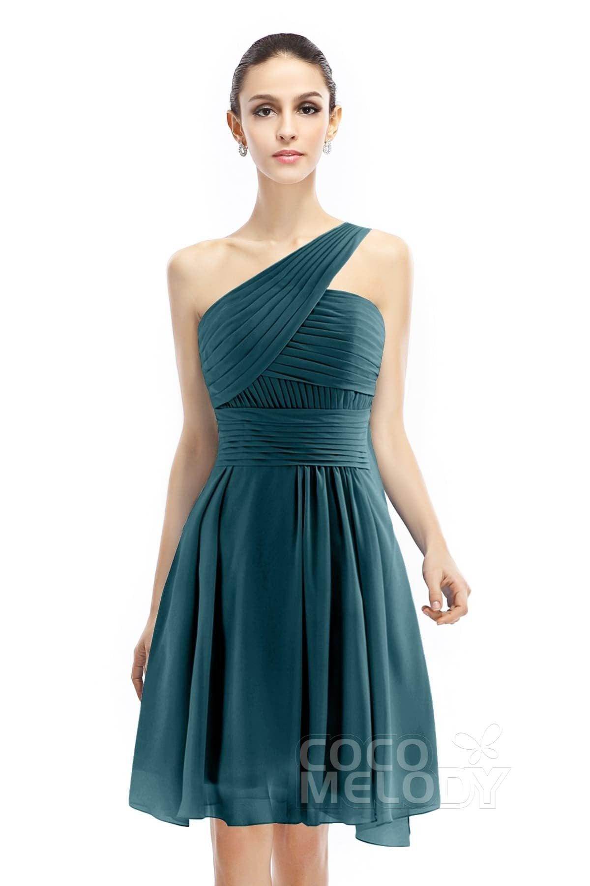 A-Line Knee Length Chiffon Bridesmaid Dress COZK1401C
