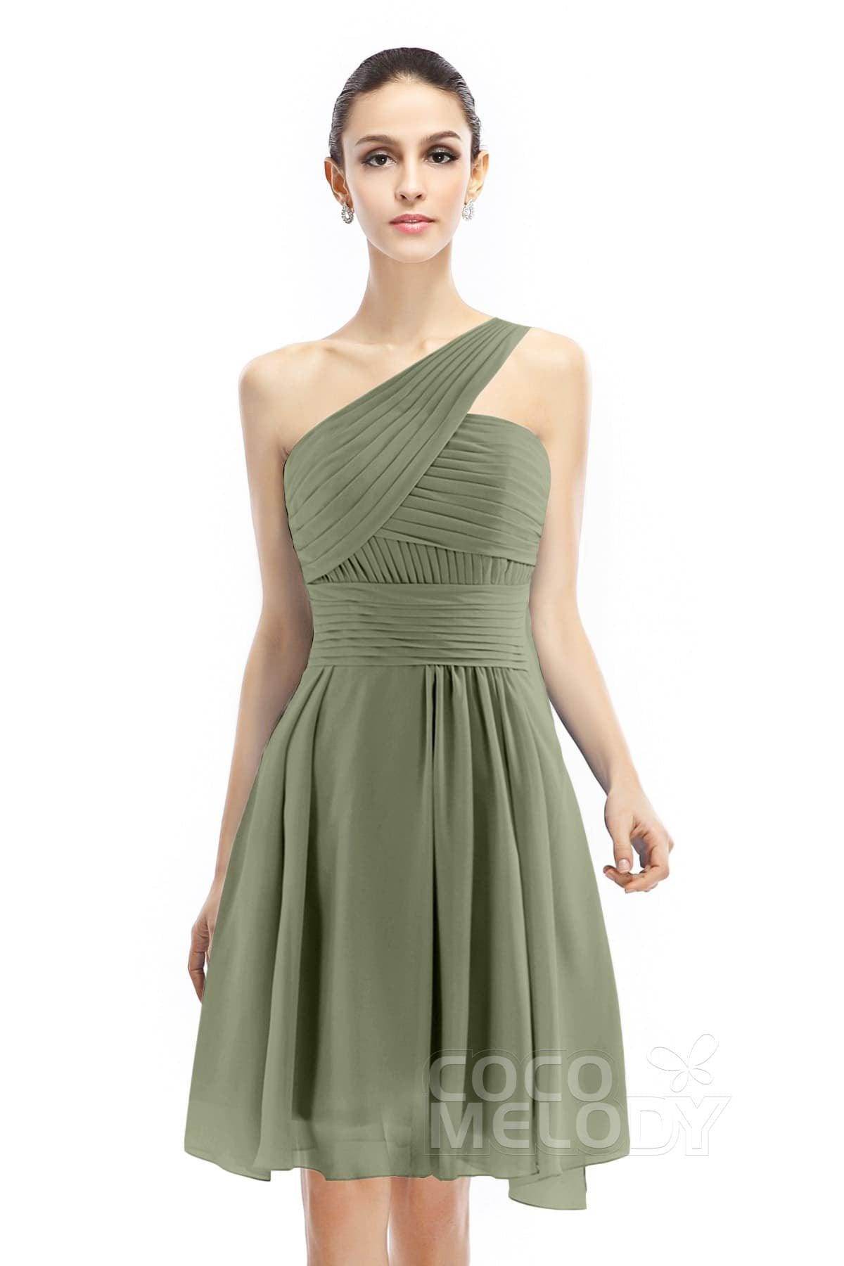 A-Line Knee Length Chiffon Bridesmaid Dress COZK1401C