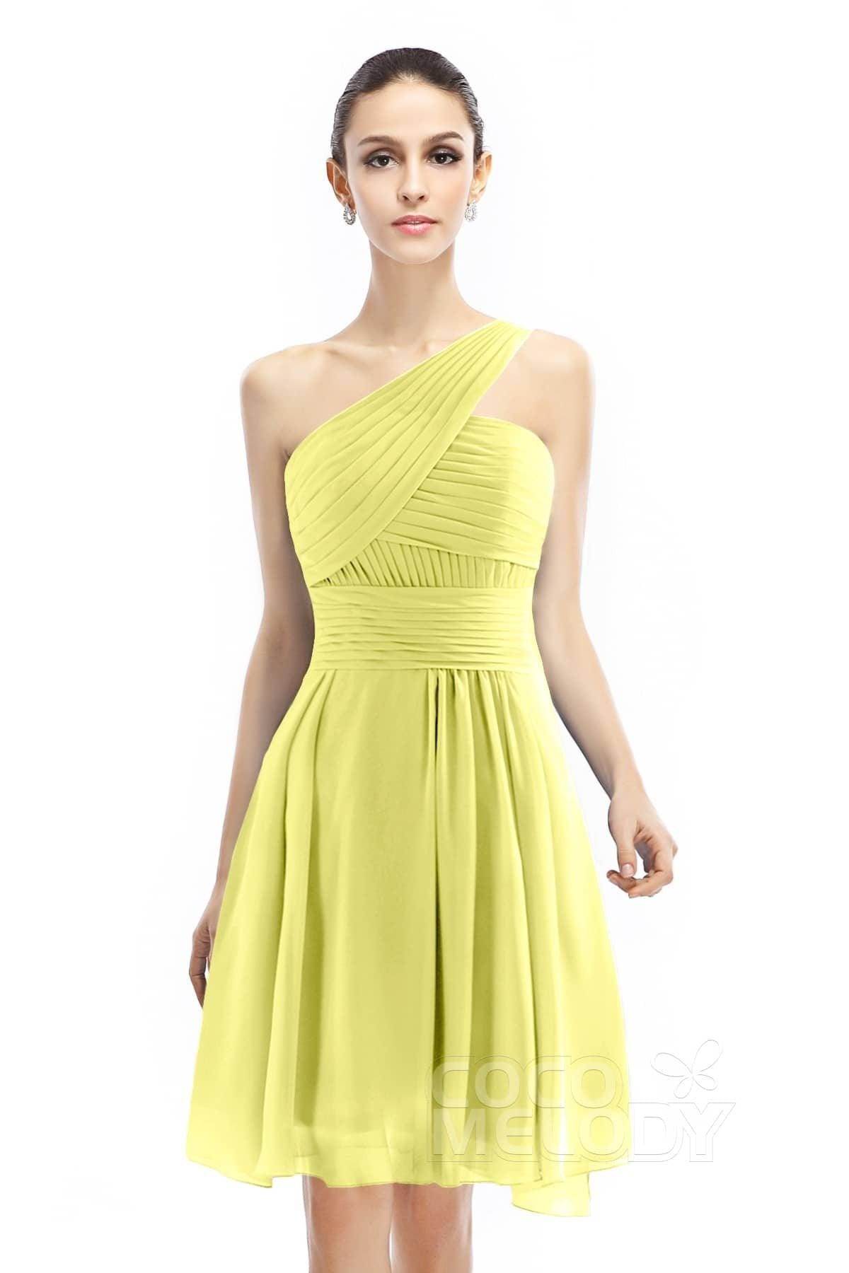 A-Line Knee Length Chiffon Bridesmaid Dress COZK1401C