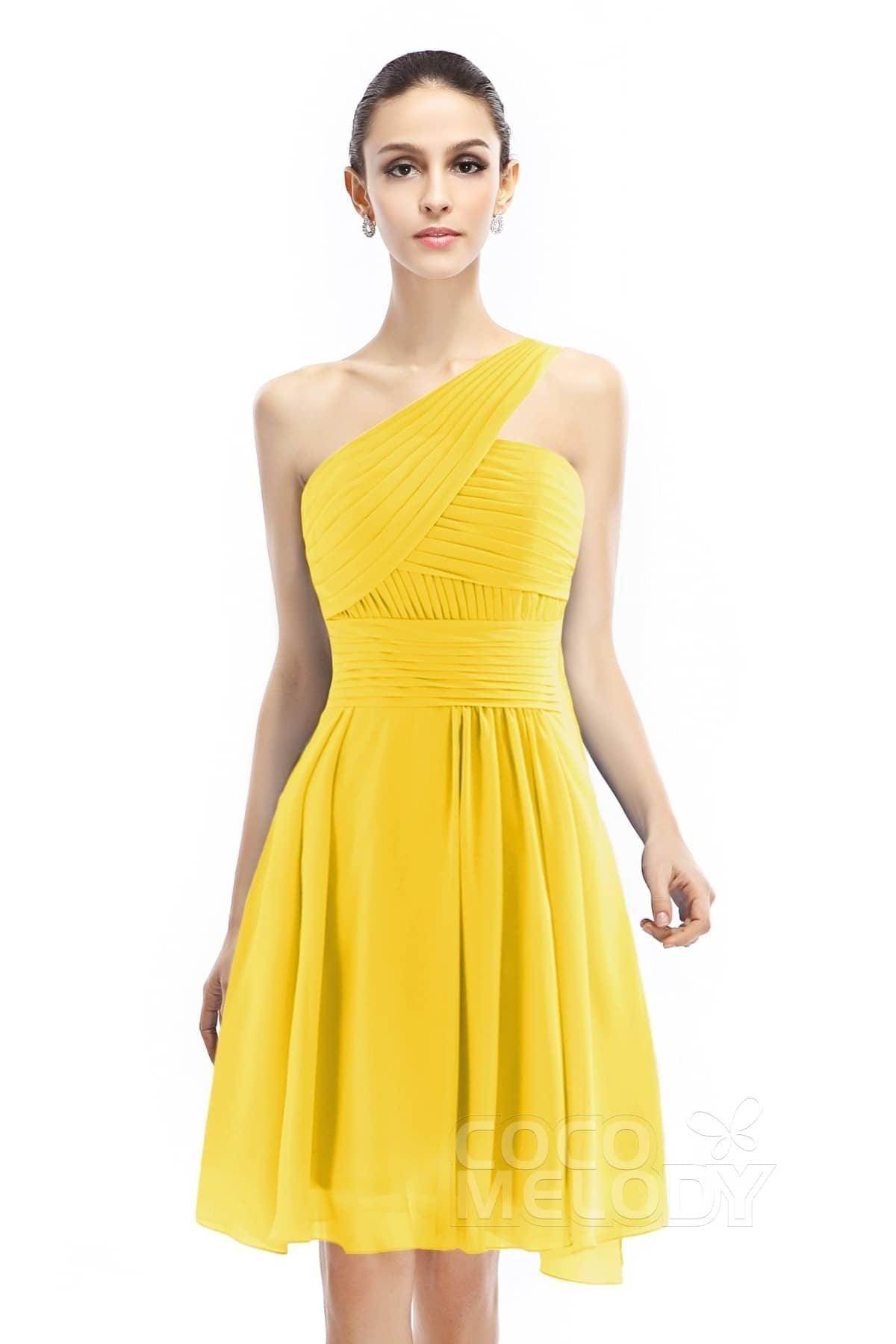 A-Line Knee Length Chiffon Bridesmaid Dress COZK1401C