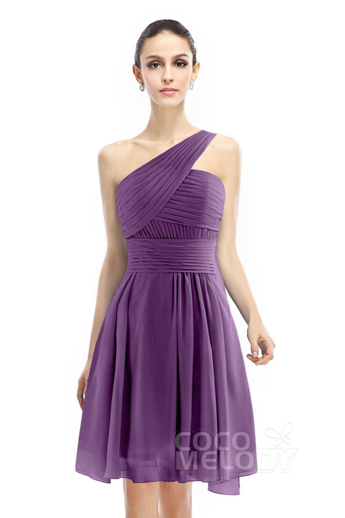 A-Line Knee Length Chiffon Bridesmaid Dress COZK1401C