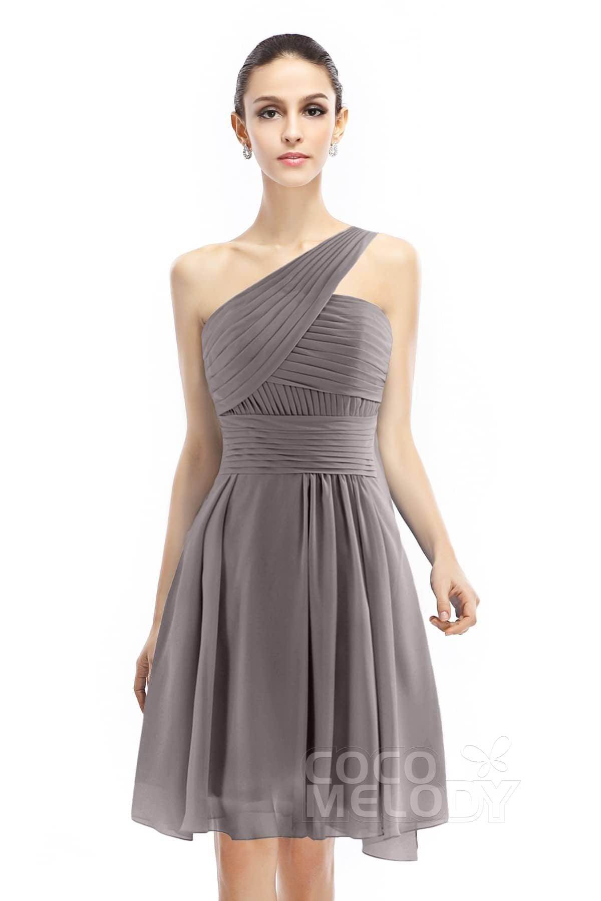A-Line Knee Length Chiffon Bridesmaid Dress COZK1401C