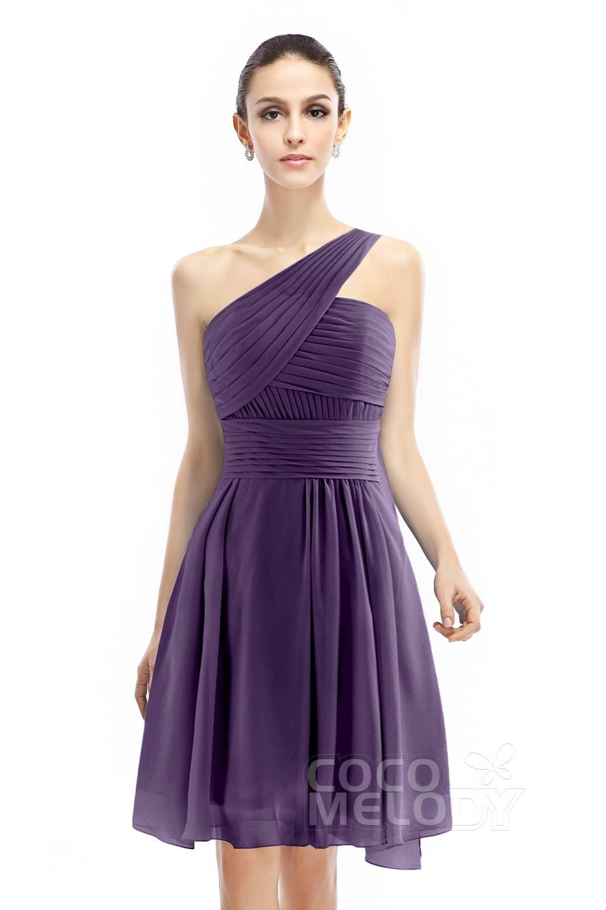 A-Line Knee Length Chiffon Bridesmaid Dress COZK1401C