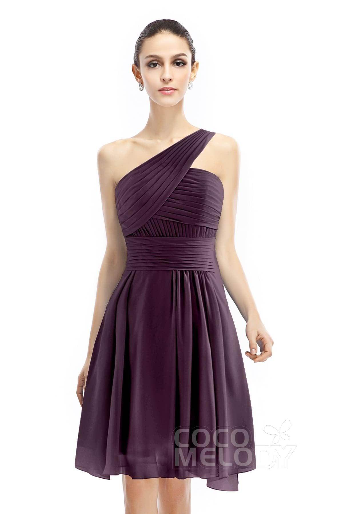 A-Line Knee Length Chiffon Bridesmaid Dress COZK1401C
